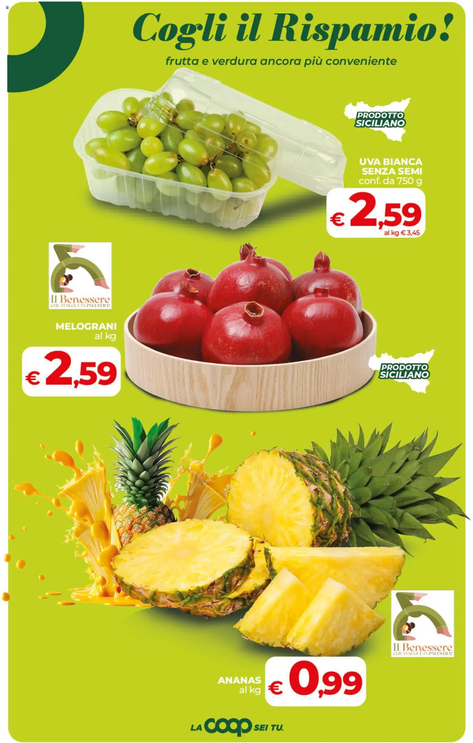 Volantino COOP del 22/09/2026 | Pagina: 19 | Prodotti: Frutta, Ananas, Uva