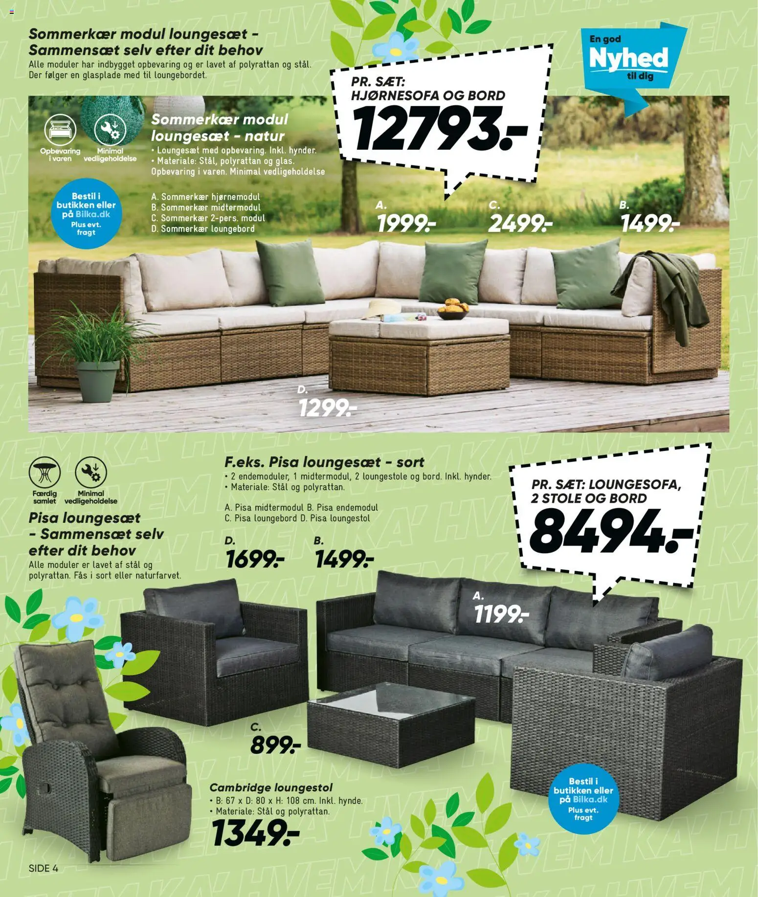 Bilka tilbudsavis – gyldig fra 27.03.2026 | Side: 4 | Produkter: Bord, Hjørnesofa, Loungesæt