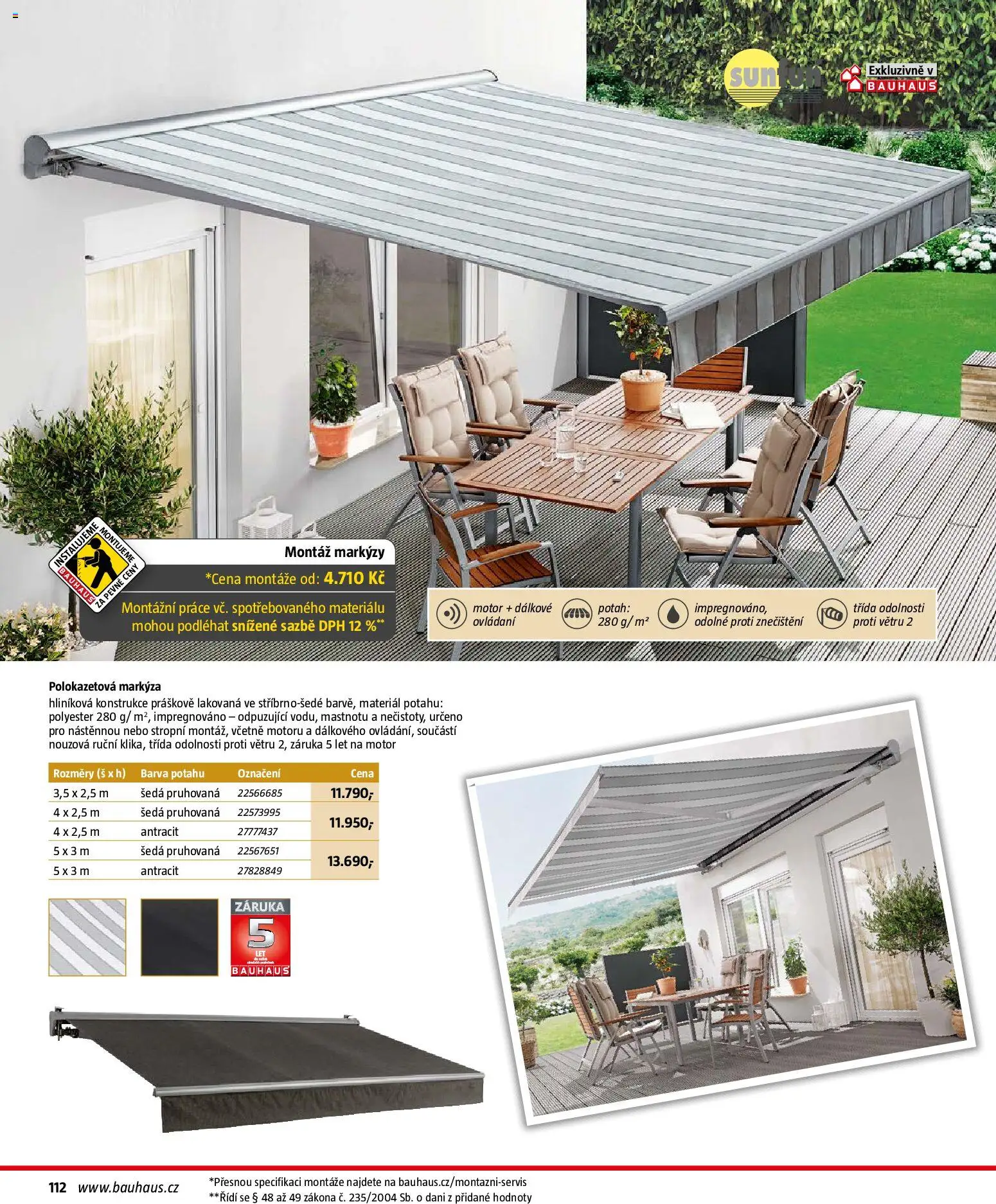 Bauhaus katalog Záhradní nábytek od 08.04.2026 | Strana: 112 | Produkty: Markýza