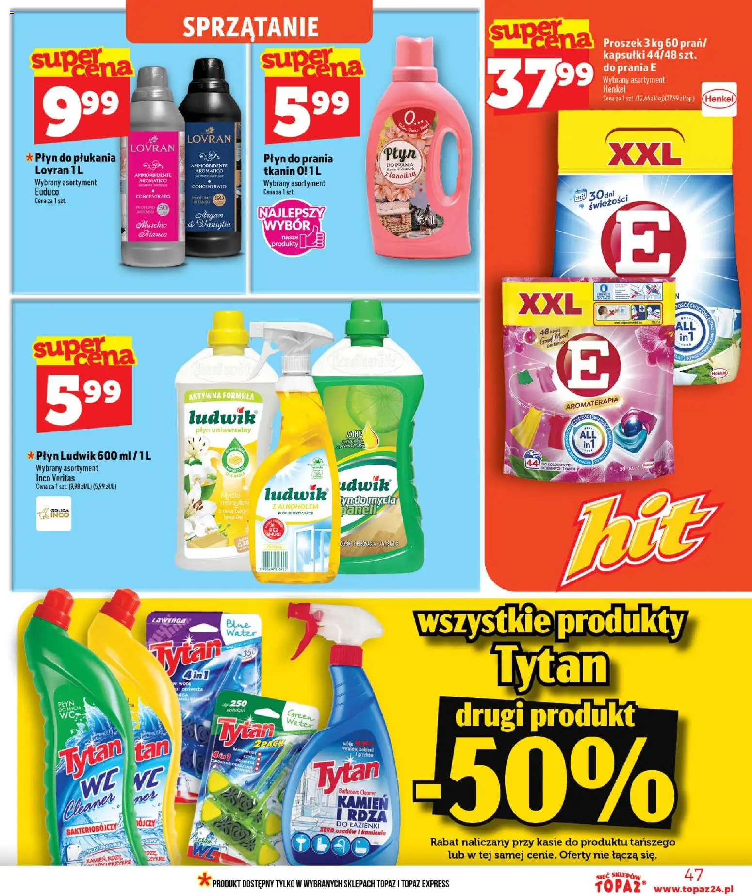 Topaz gazetka od 02.07.2026 | Strona: 47 | Produkty: Płyn do mycia szyb, Cleaner