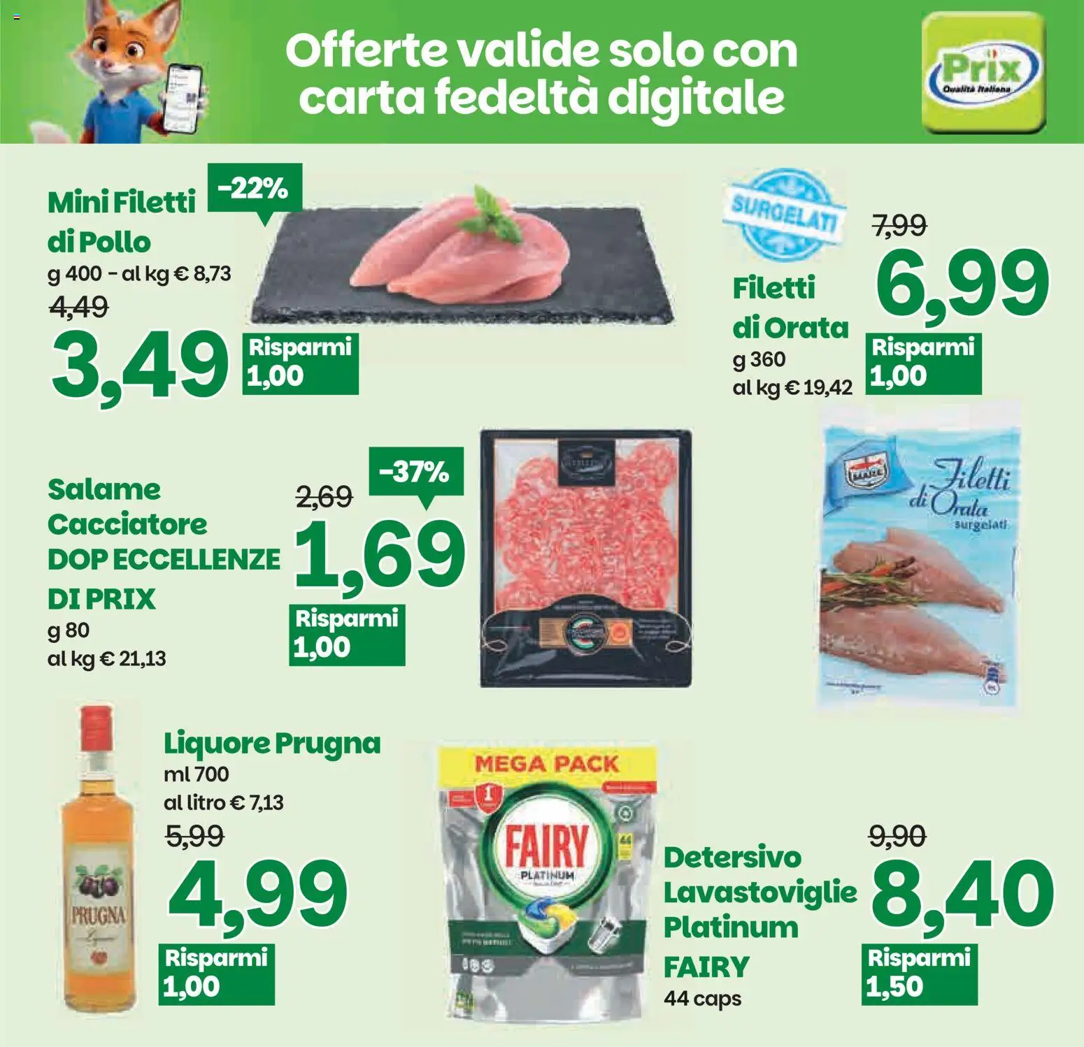 Volantino Prix del 05.05.2026 | Pagina: 23 | Prodotti: Pollo, Orata, Lavastoviglie, Liquore