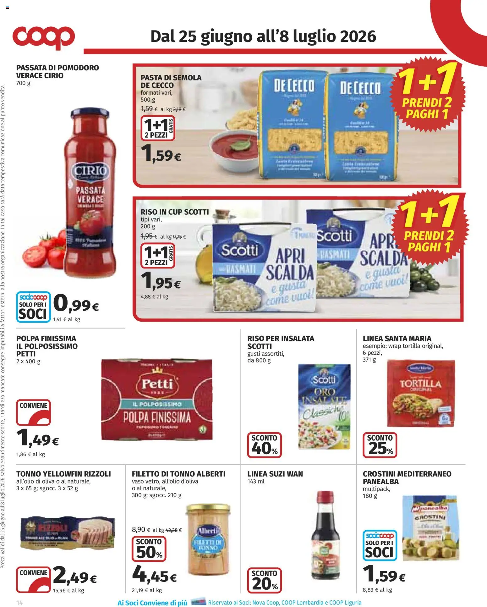 Volantino COOP del 25/06/2026 | Pagina: 14 | Prodotti: Insalata, Data, Tonno, Vaso