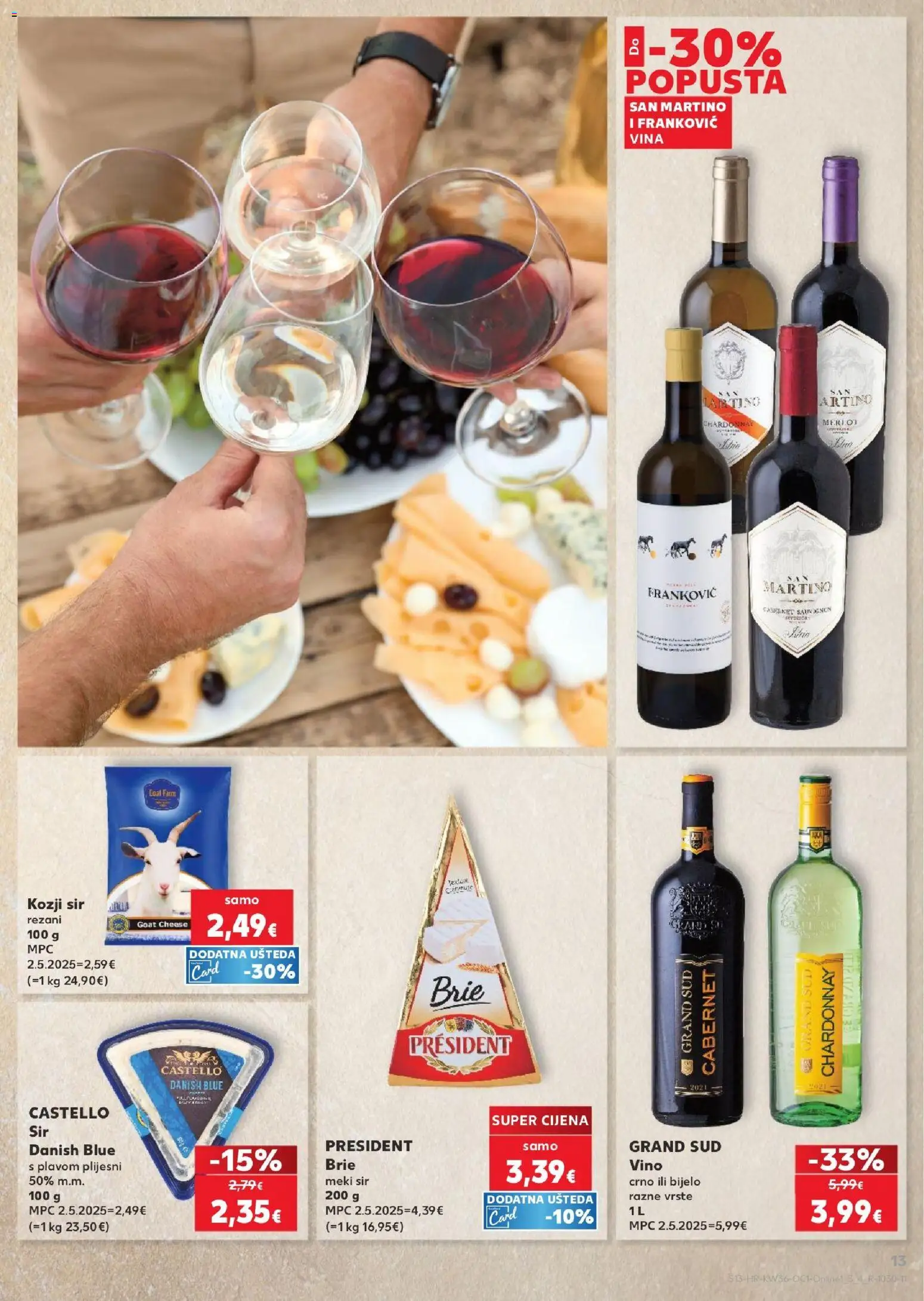 Kaufland katalog | vrijedi od 02.09.2026 | Stranica: 13 | Proizvodi: Meki sir, Sir, Vino, Cabernet sauvignon