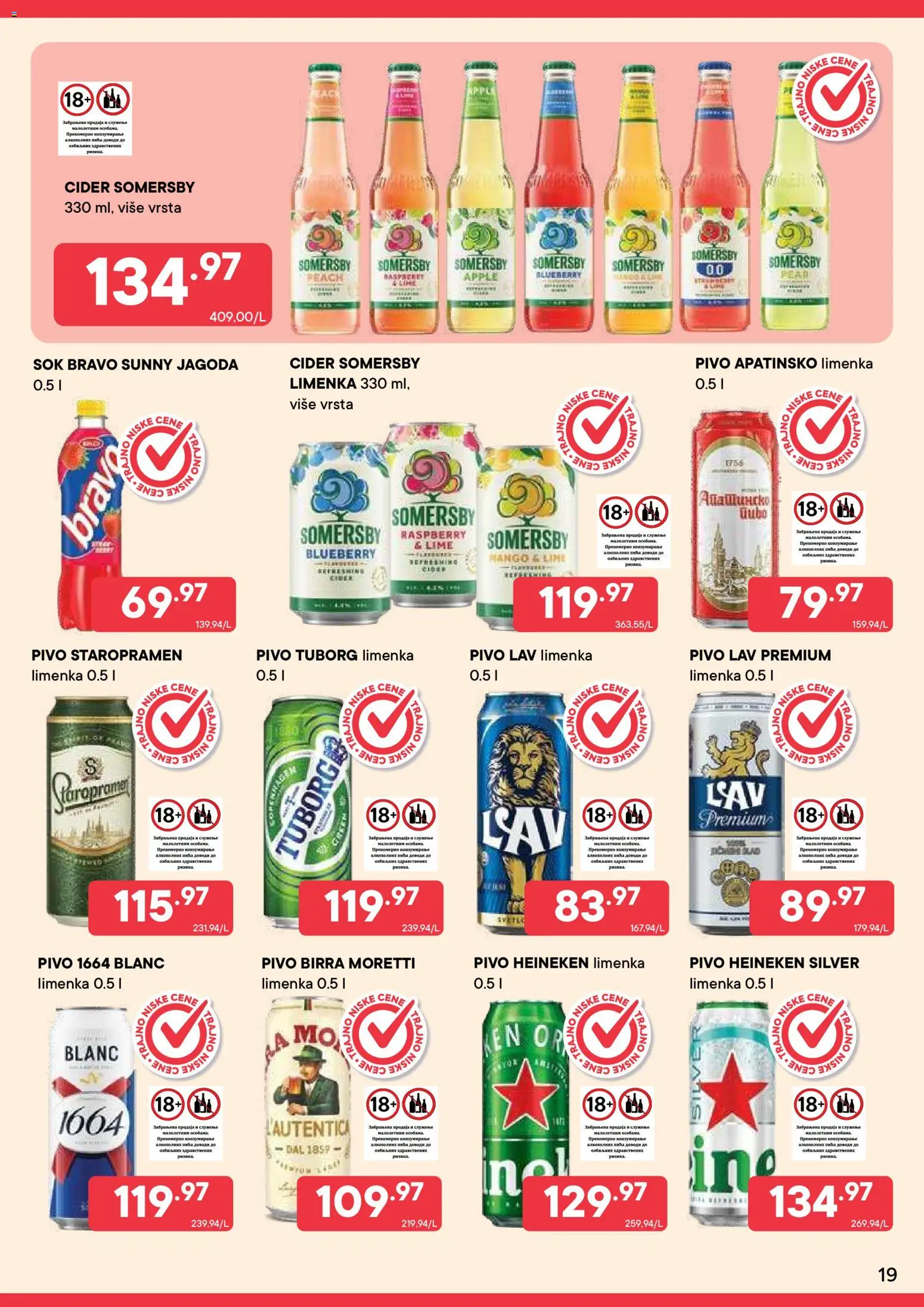 PerSu katalog - važi od 01.09.2026 | Strana: 19 | Proizvode: Heineken, Cider, Sok, Pivo
