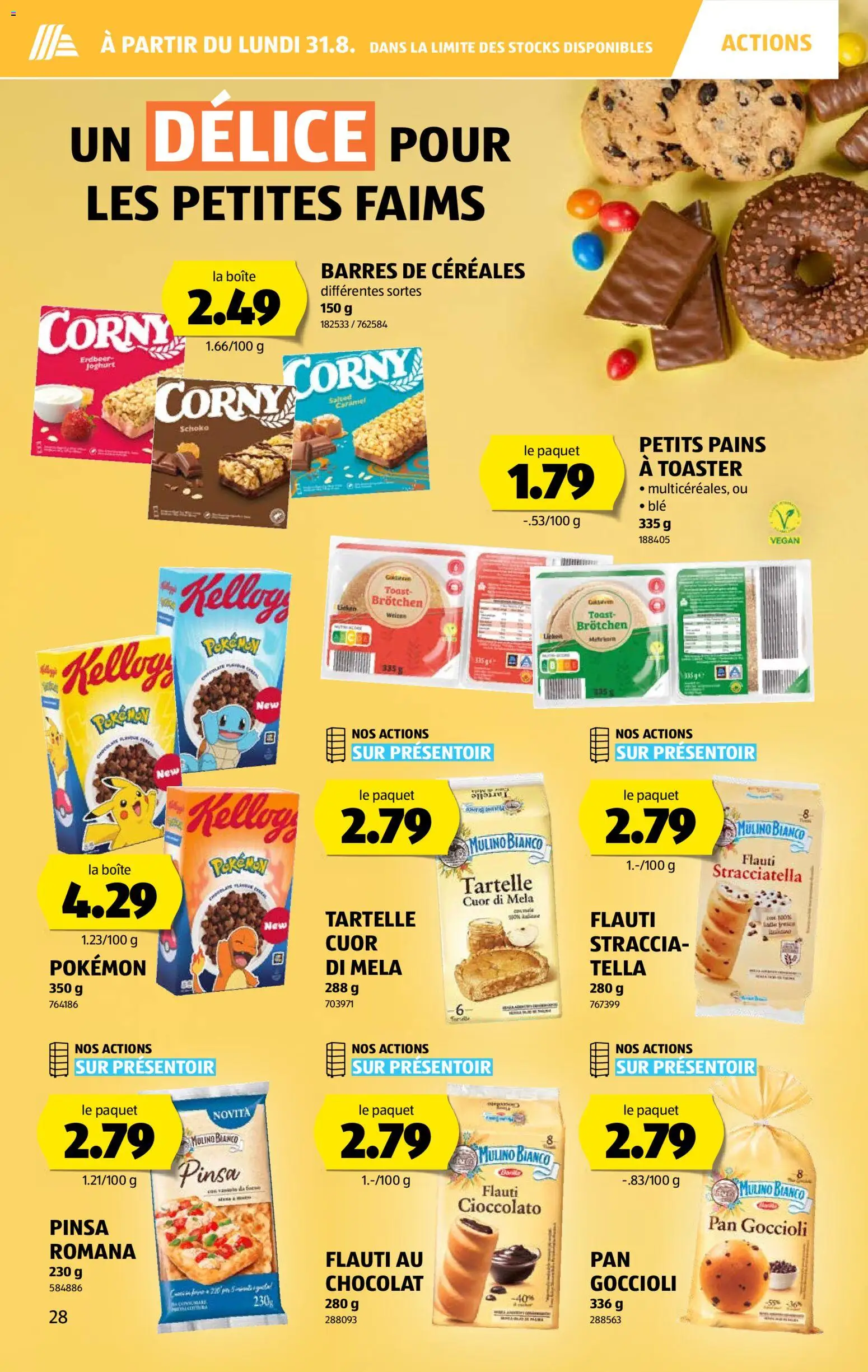 Aldi aktionen FR – gültig ab 27.08.2026 | Seite: 28 | Produkte: Toaster, Joghurt, Pizza, Apple