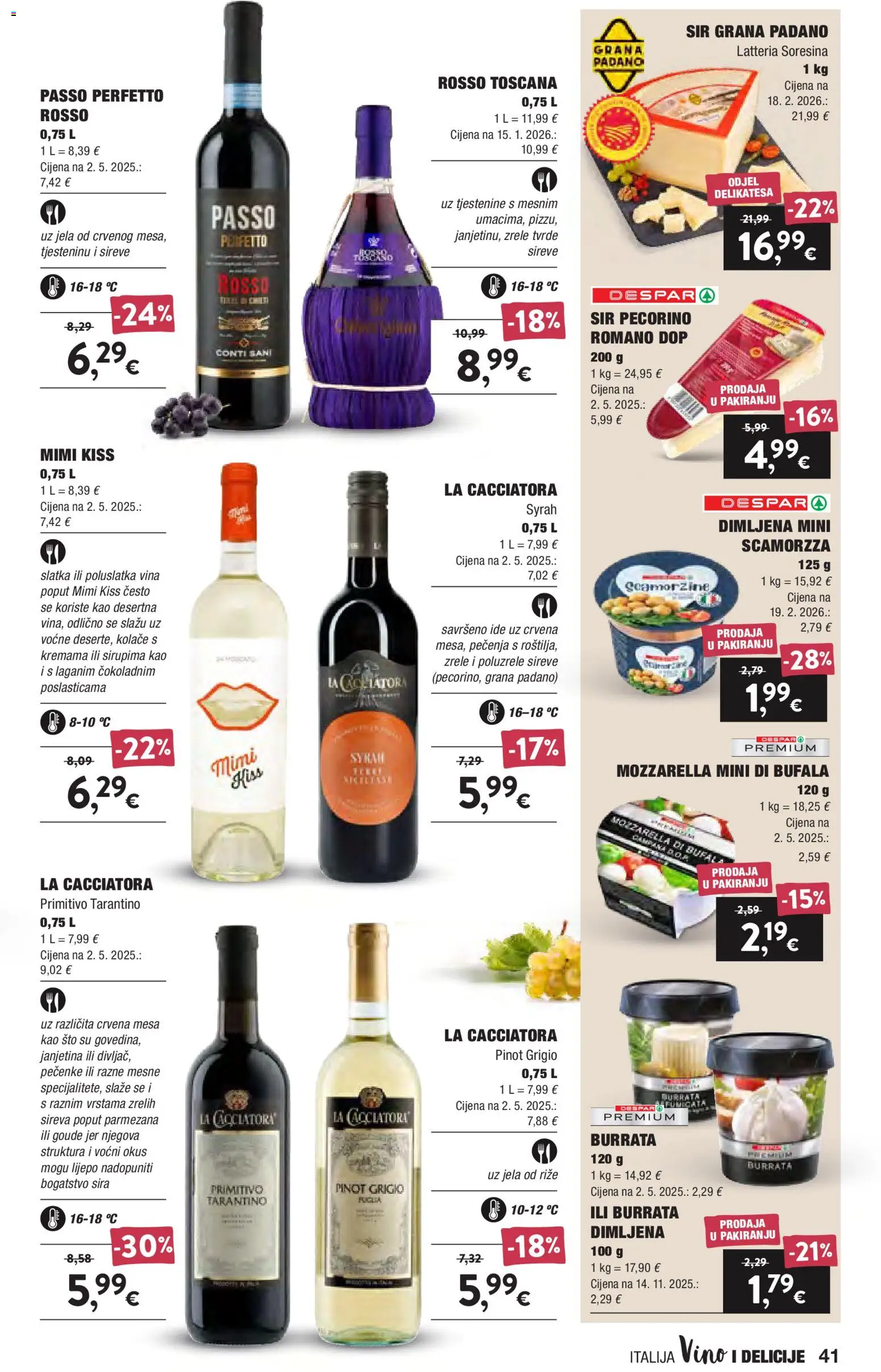 Interspar katalog | vrijedi od 16.09.2026 | Stranica: 41 | Proizvodi: Janjetina, Grana Padano, Mozzarella, Sir