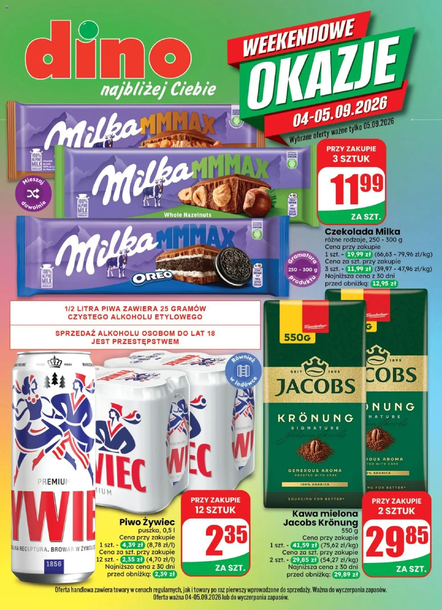 Dino gazetka - Weekendowe Okazje od 04.09.2026 | Strona: 1 | Produkty: Oreo, Kawa, Czekolada, Kawa mielona