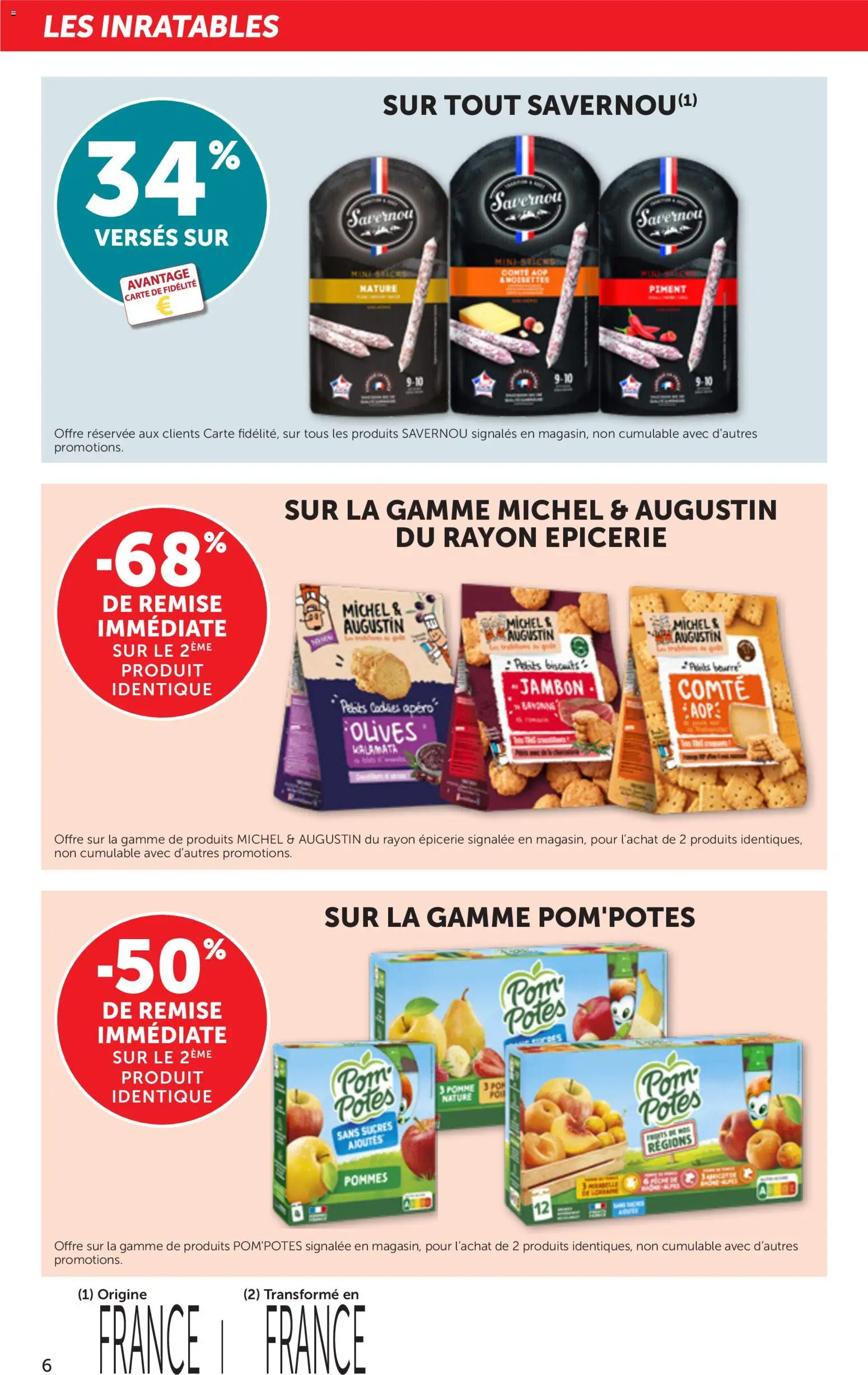 {H1} | Page: 6 | Produits: Olives, Pomme, Jambon, Biscuits