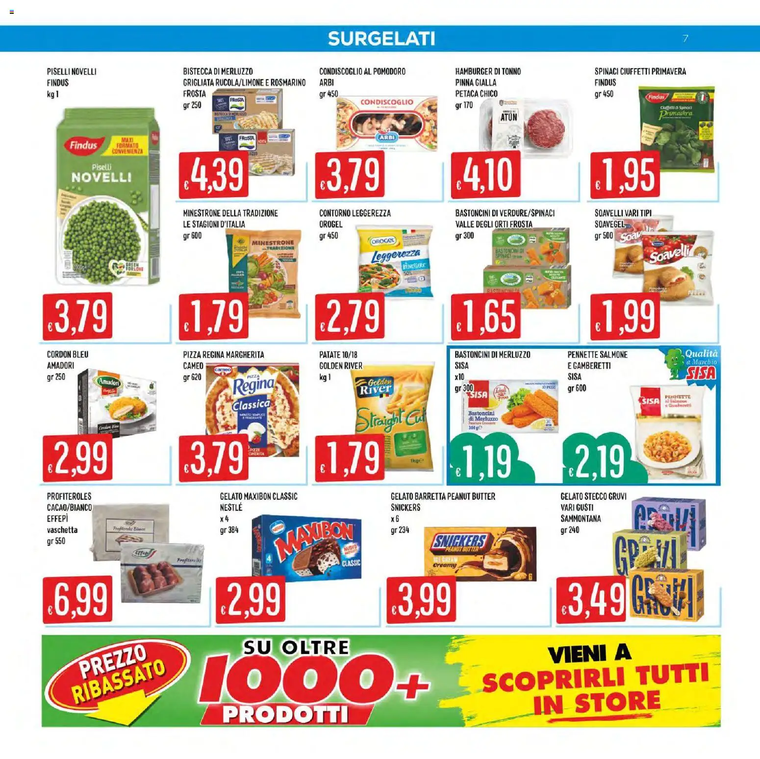Volantino SISA del 01/10/2026 | Pagina: 7 | Prodotti: Salmone, Gelato, Pomodoro, Pennette