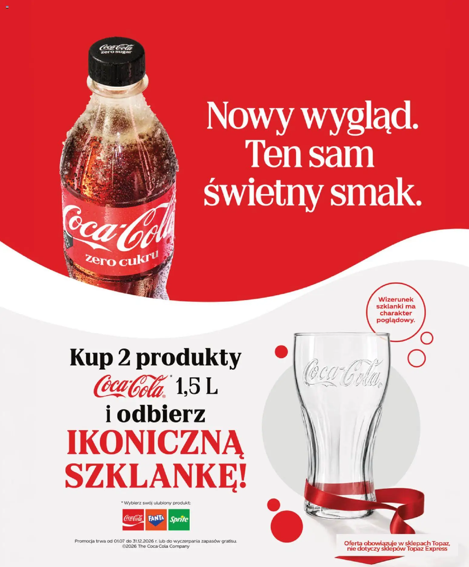Topaz gazetka od 29.10.2026 | Strona: 3 | Produkty: Sprite, Coca cola, Fanta, Szklanki