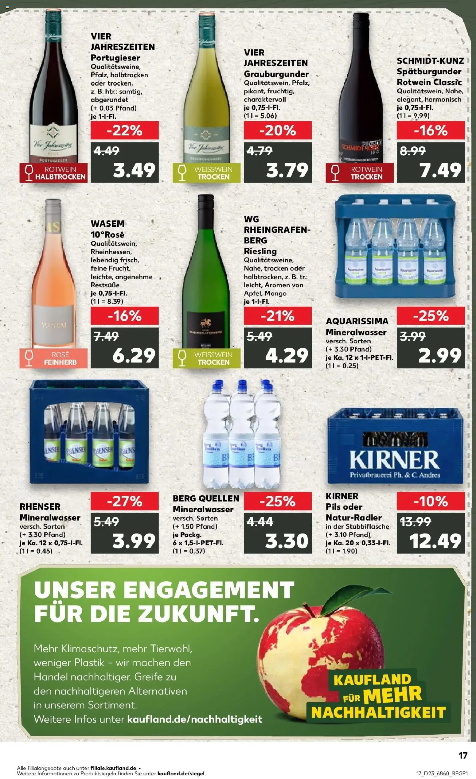 Kaufland Prospekt Bad Kreuznach – gültig ab 04.06.2026 | Seite: 17 | Produkte: Rotwein, Pils, Mineralwasser, Mango