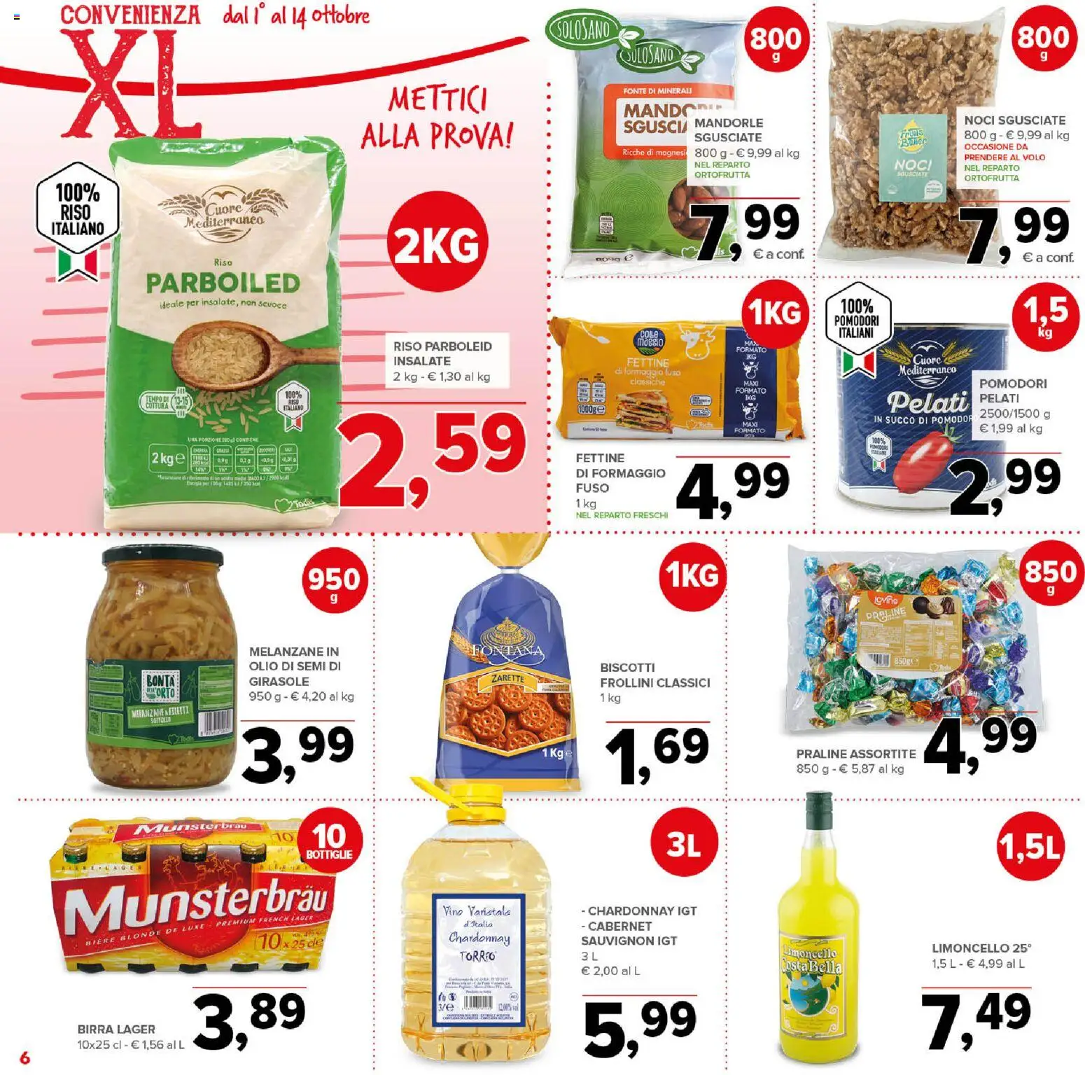 Volantino Todis del 01/10/2026 | Pagina: 6 | Prodotti: Succo, Biscotti, Olio, Limoncello