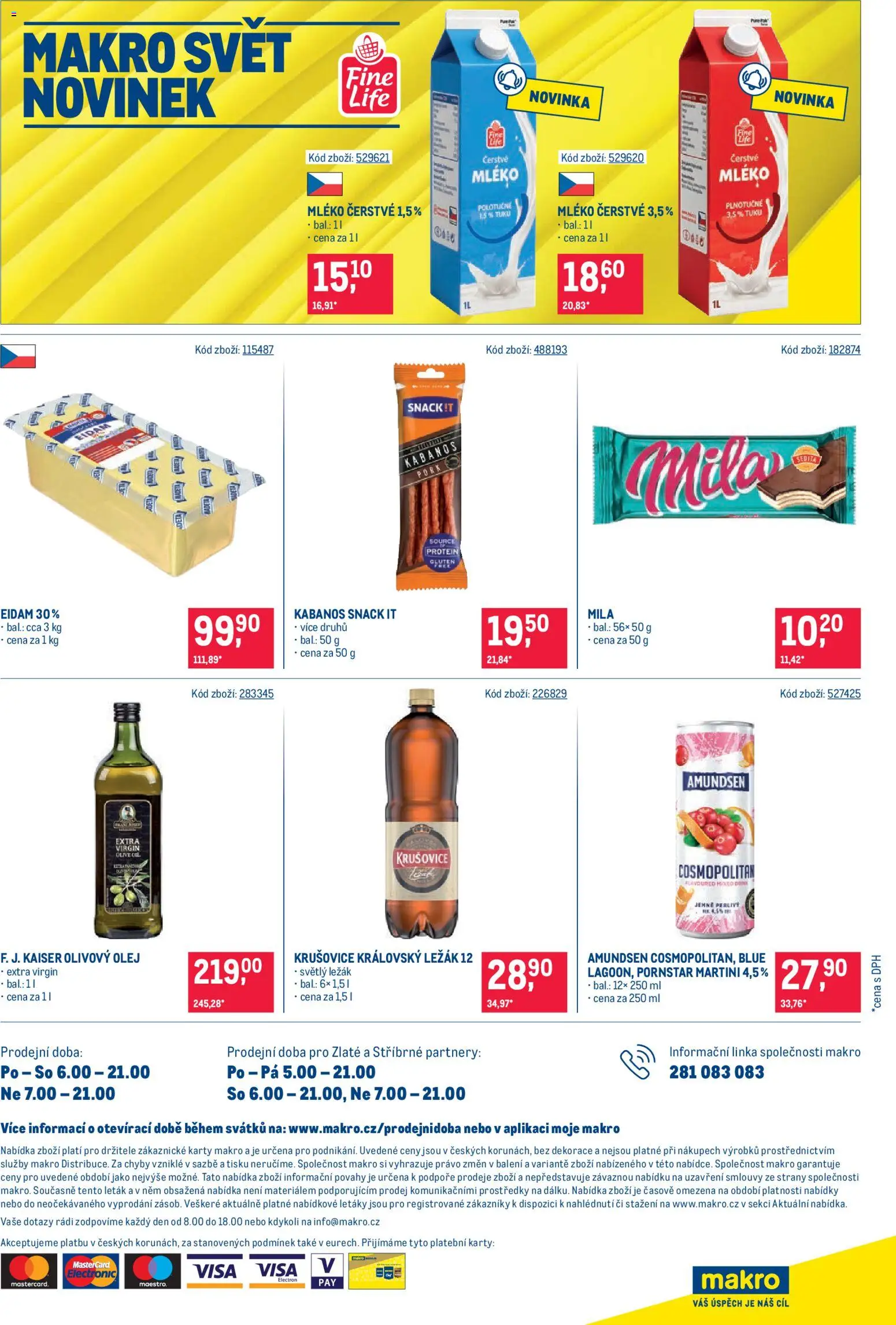 Makro leták - Maloobchod od 17.06.2026 | Strana: 16 | Produkty: Olivový olej, Krušovice, Mila, Karty