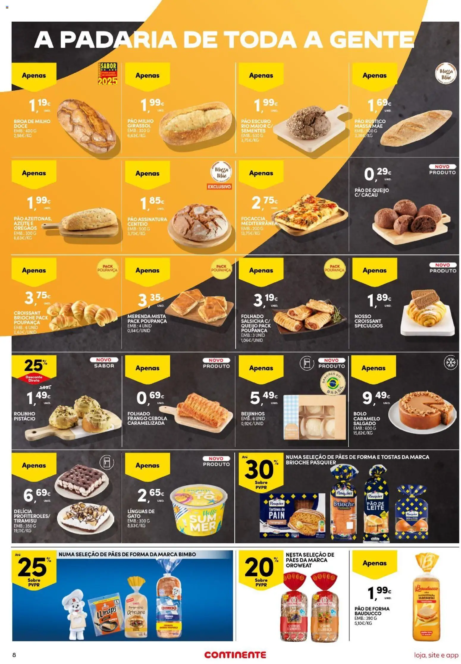 Continente Semanal Continente Bom Dia │ válido de 11/08/2026 | Página: 8 | Produtos: Croissant, Tostas, Queijo, Milho