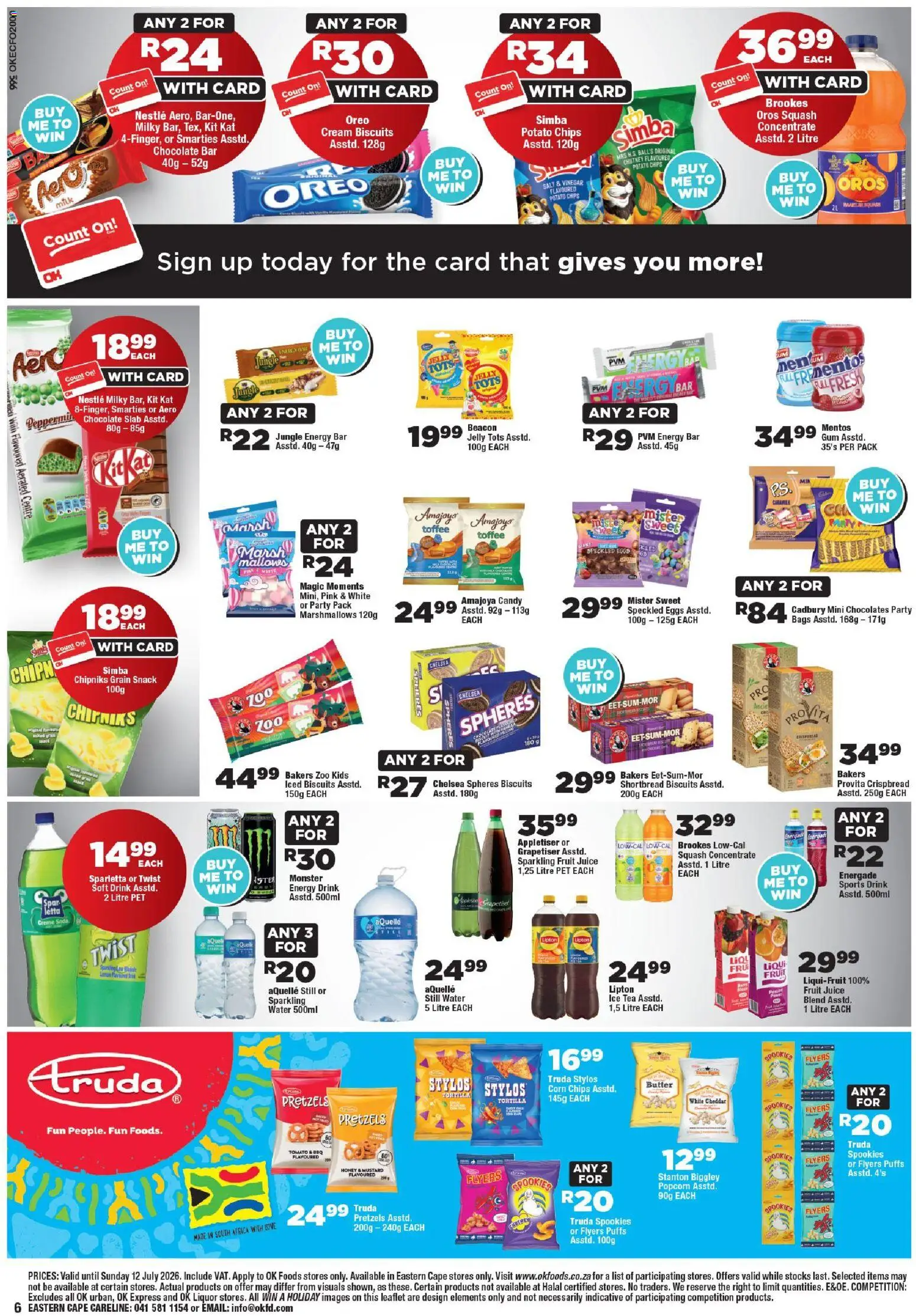New OK Foods catalogue – valid from 24/06/2026 | Page: 6 | Products: Corn, Butter, Biscuits, Popcorn
