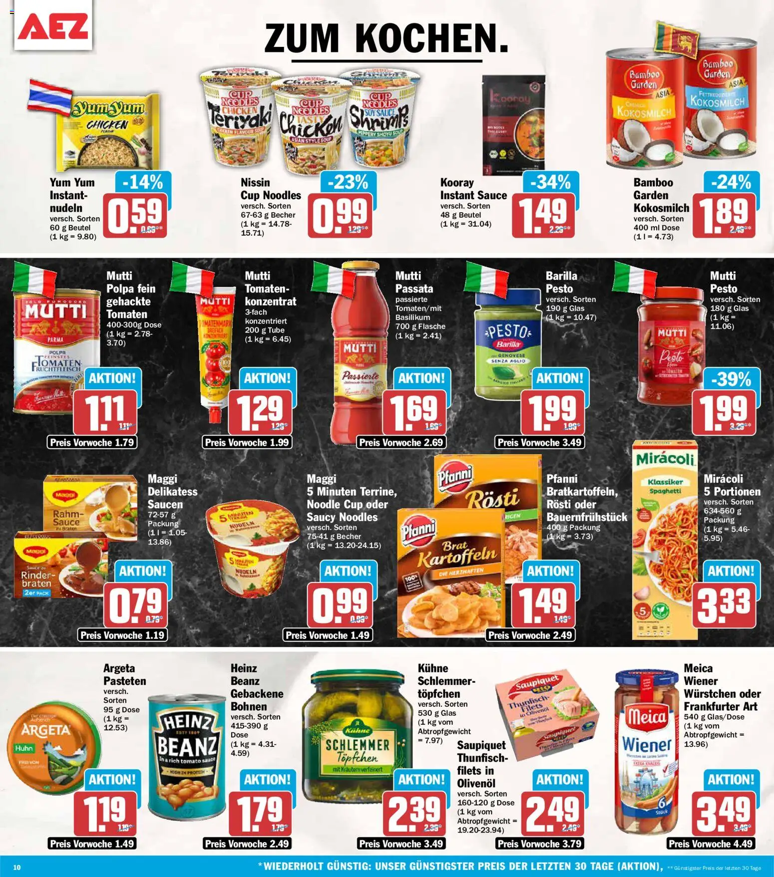 AEZ Prospekt – gültig ab 01.06.2026 | Seite: 10 | Produkte: Wiener wurstchen, Olivenol, Tomaten, Kartoffeln