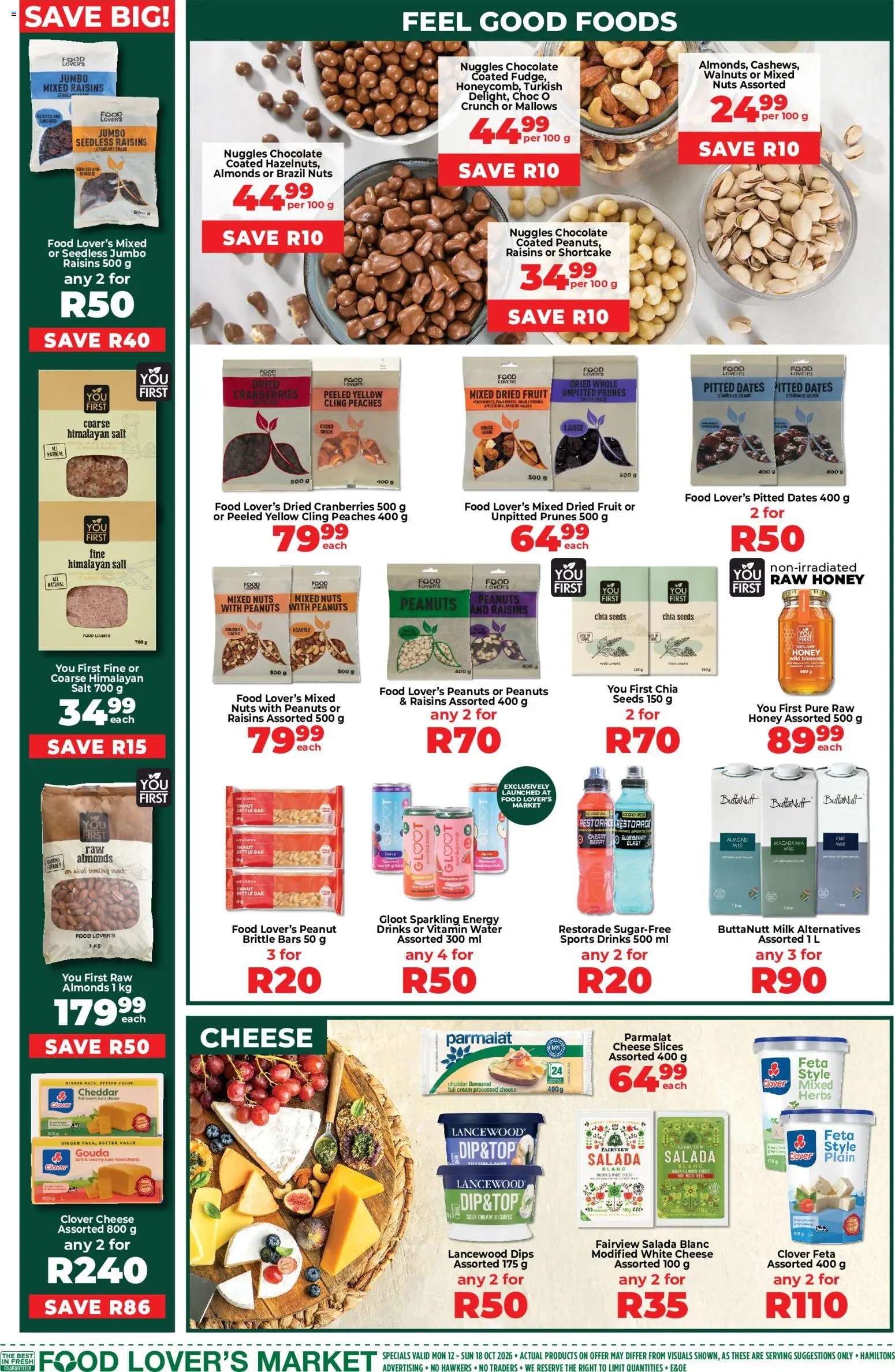 New Food Lover's Market catalogue – valid from 12/10/2026 | Page: 5 | Products: Milk, Sour cream, Raisins, Salt
