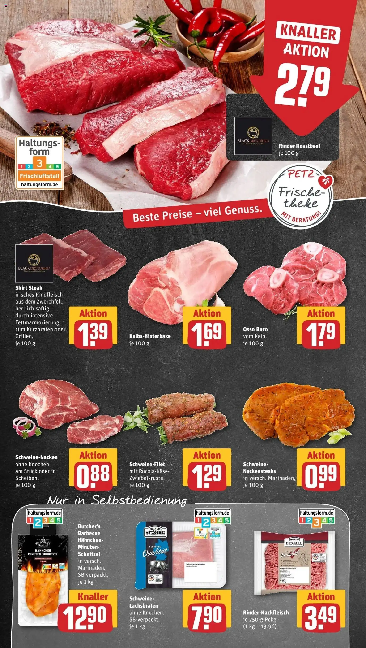 REWE Prospekt ab 10.08.2026 zum Blättern » Angebote | Seite: 6 | Produkte: Nackensteaks, Schweinenacken, Rindfleisch, Steak