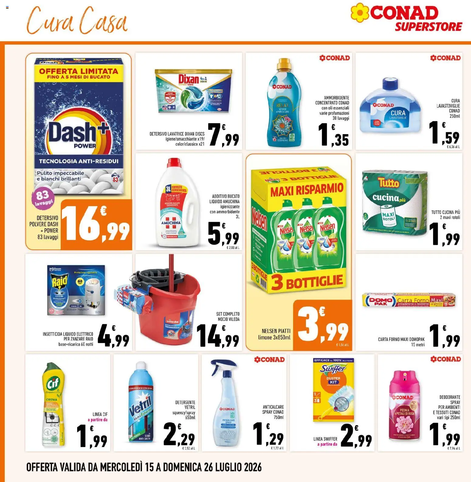 Volantino Conad del 15/07/2026 | Pagina: 30 | Prodotti: Crema, Detersivo in polvere, Anticalcare, Forno