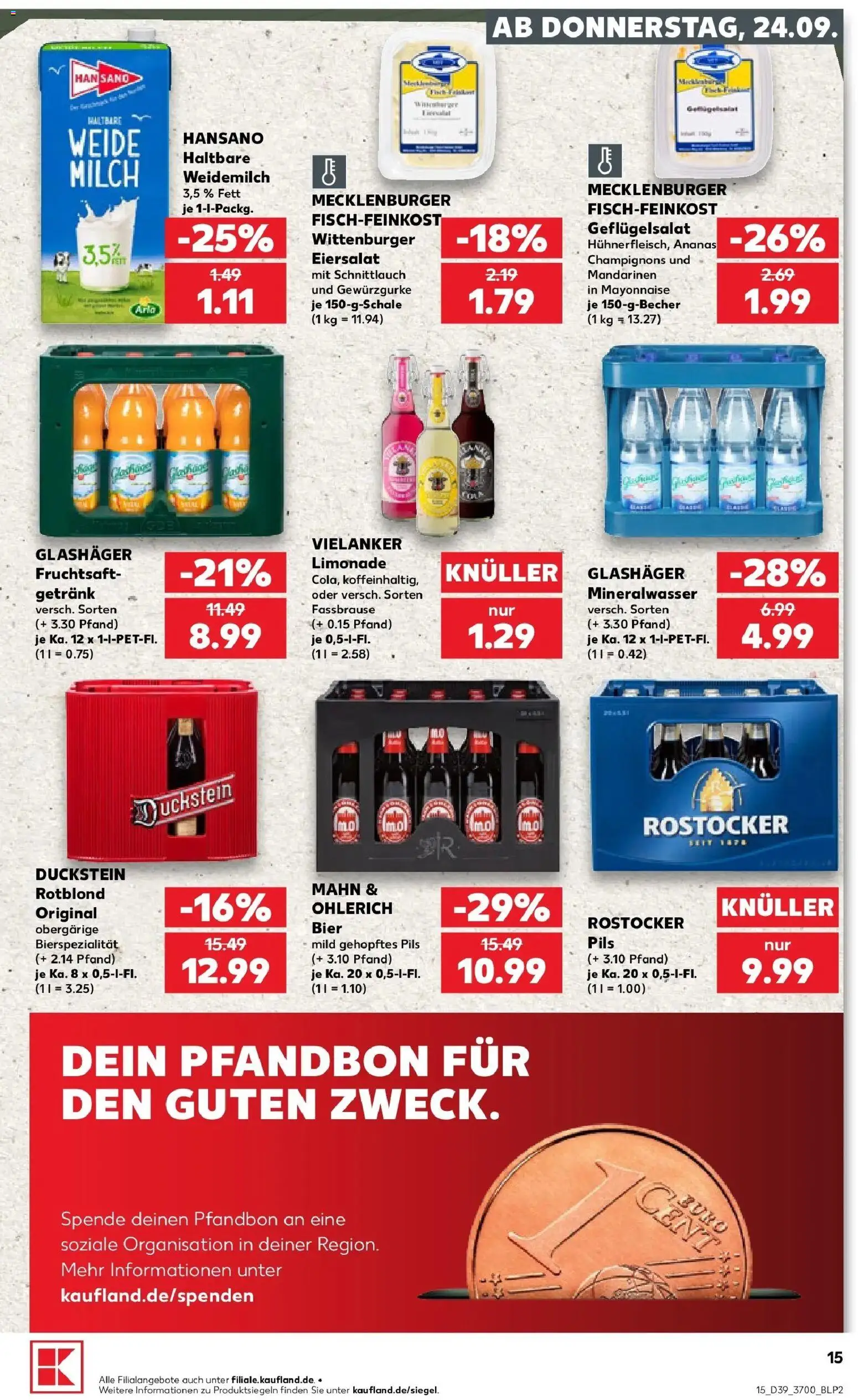 Prospekt Kaufland ab 21.09.2026 » Angebote Online zum Blättern | Seite: 18 | Produkte: Milch, Pils, Mandarinen, Mayonnaise