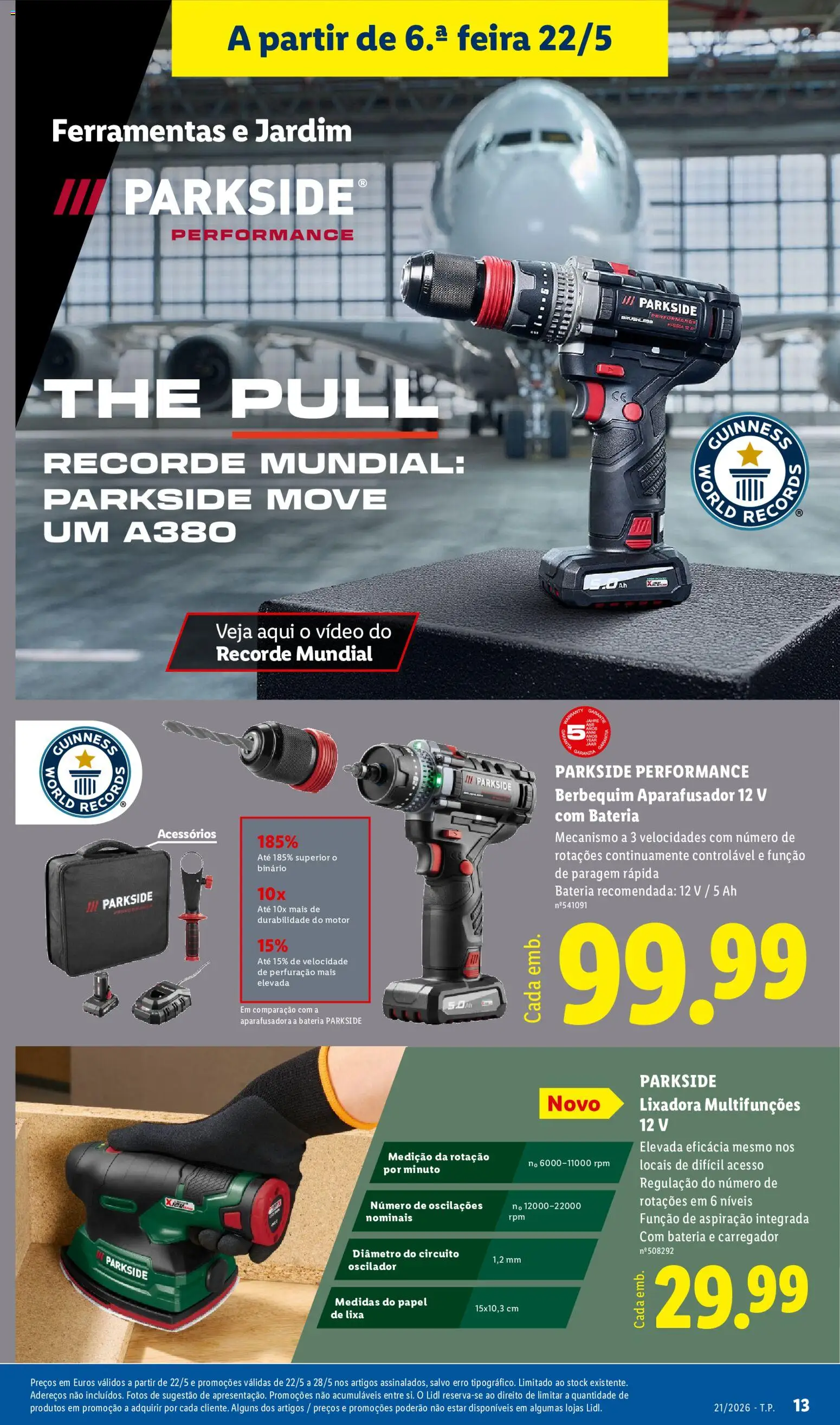 Lidl Novidades │ válido de 18.05.2026 | Página: 13 | Produtos: Lixa, Vídeo, Ferramentas, Bateria