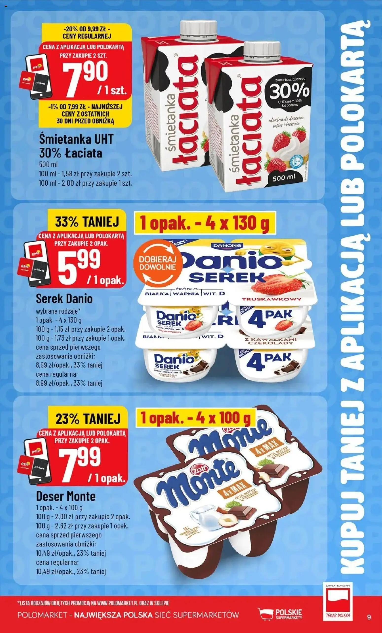 Nowa POLOmarket gazetka od jutra 09.09.2026 | Strona: 9 | Produkty: Czekolady, Serek, Deser