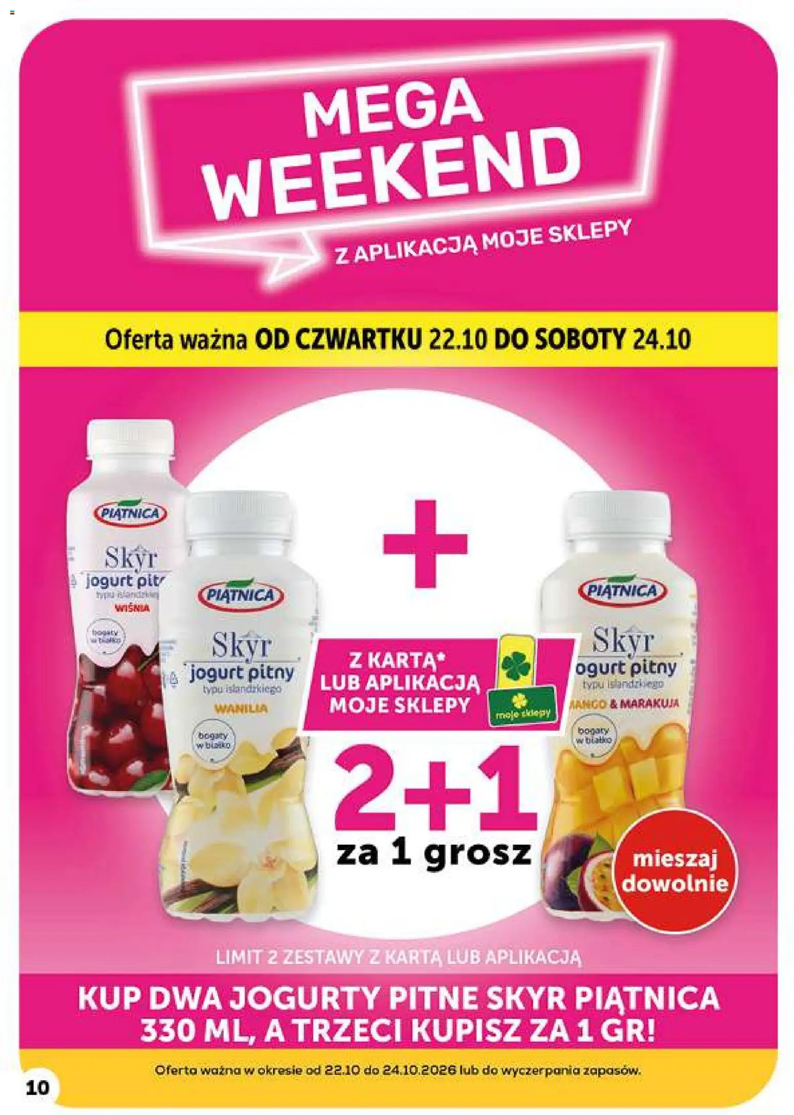 Groszek gazetka od 22.10.2026 | Strona: 10 | Produkty: Karta, Jogurt pitny, Wanilia, Skyr