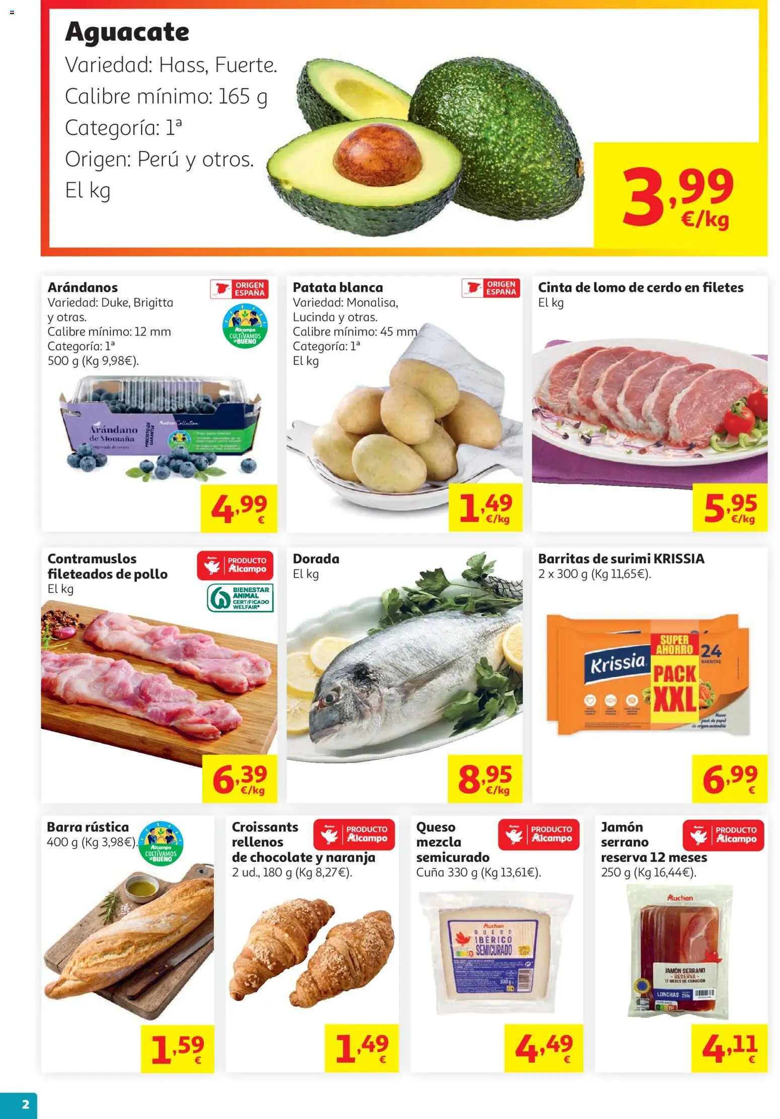 Alcampo folleto │ válido desde el 29/07/2026 | Página: 2 | Productos: Jamón serrano, Chocolate, Jamón, Cuna