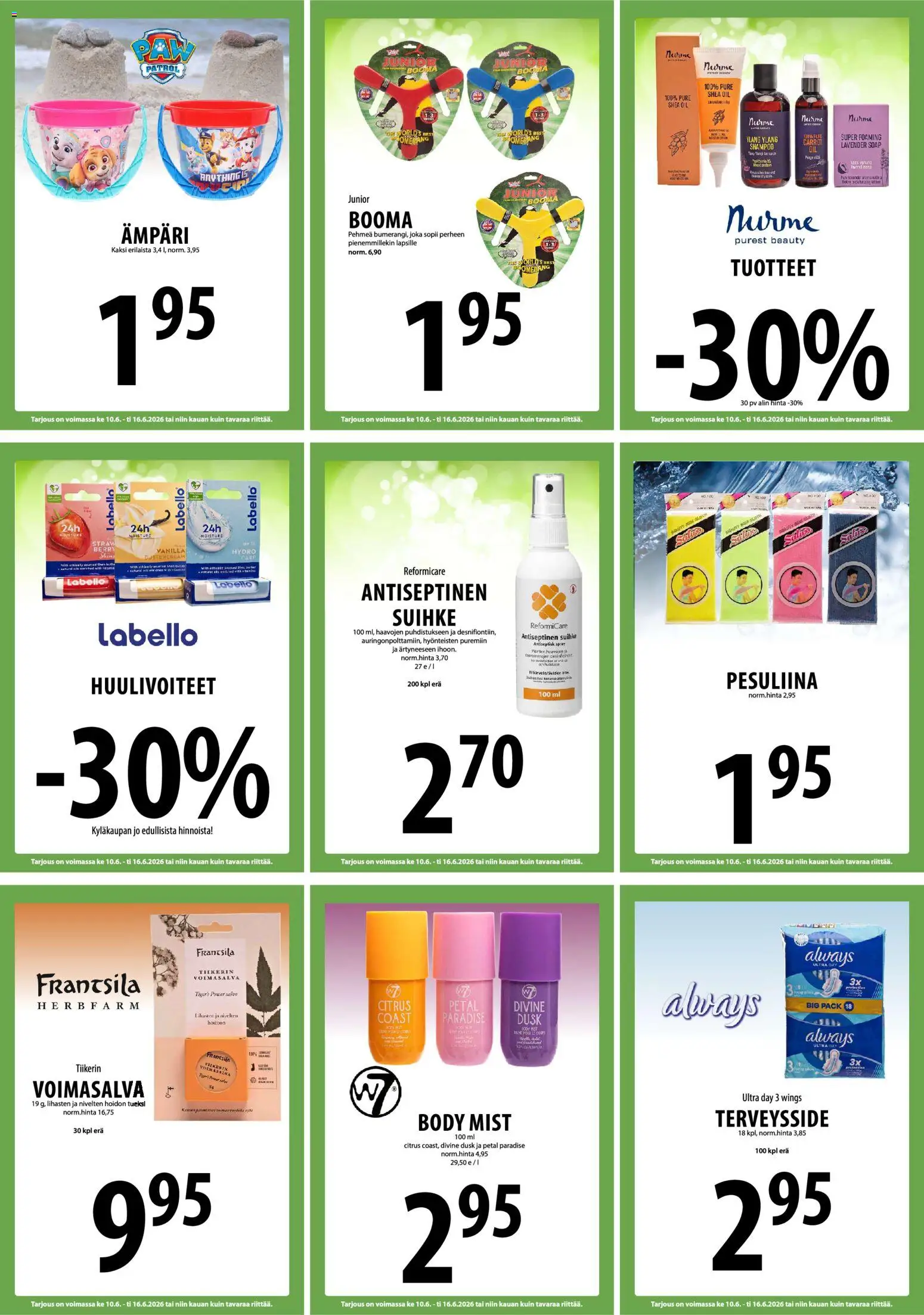 Tuuri tarjoukset – voimassa 10.06.2026 alkaen | Sivu: 17 | Tuotteet: Shampoo, Ämpäri