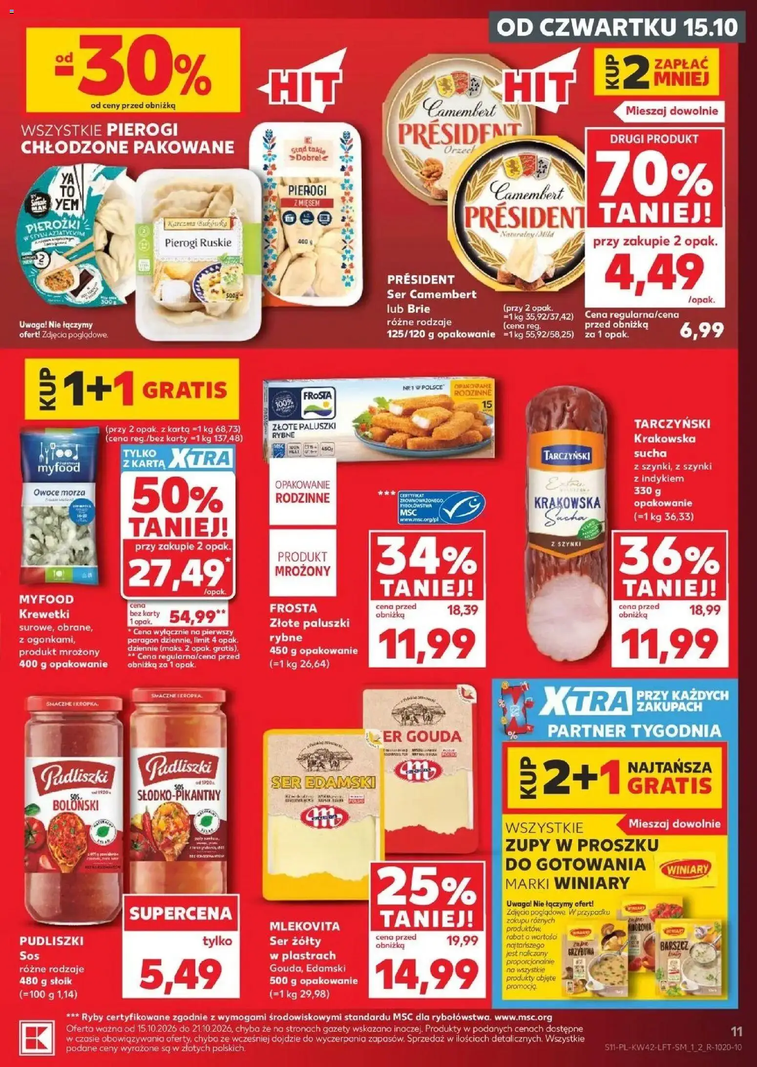 Kaufland aktualna gazetka od 15.10.2026 - od jutra PDF | Strona: 11 | Produkty: Zupy, Camembert, Ser edamski, Ryby