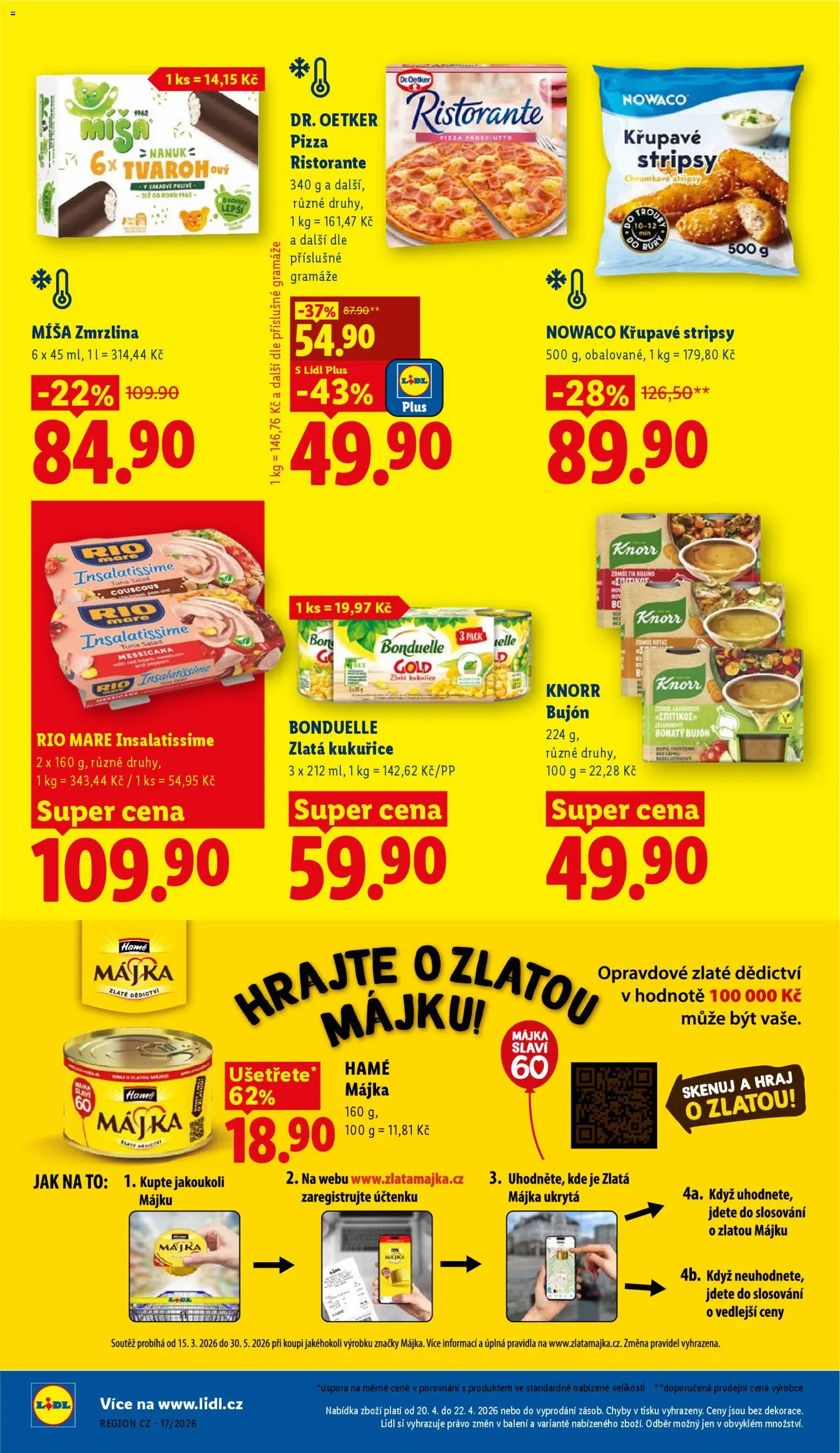 Lidl leták od 20.04.2026 | Strana: 14 | Produkty: Nanuk, Zmrzlina, Rio mare, Knorr