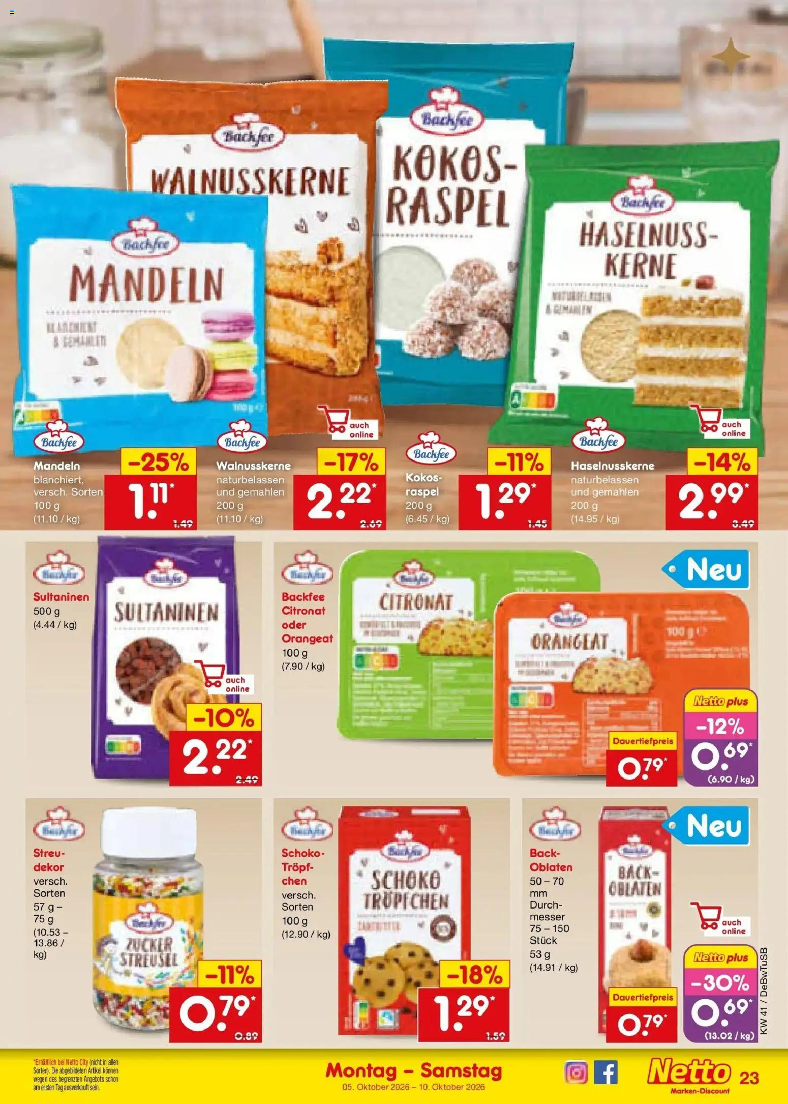 Netto Marken-Discount Prospekt Sindelfingen – gültig ab 05.10.2026 | Seite: 25 | Produkte: Mandeln, Zucker