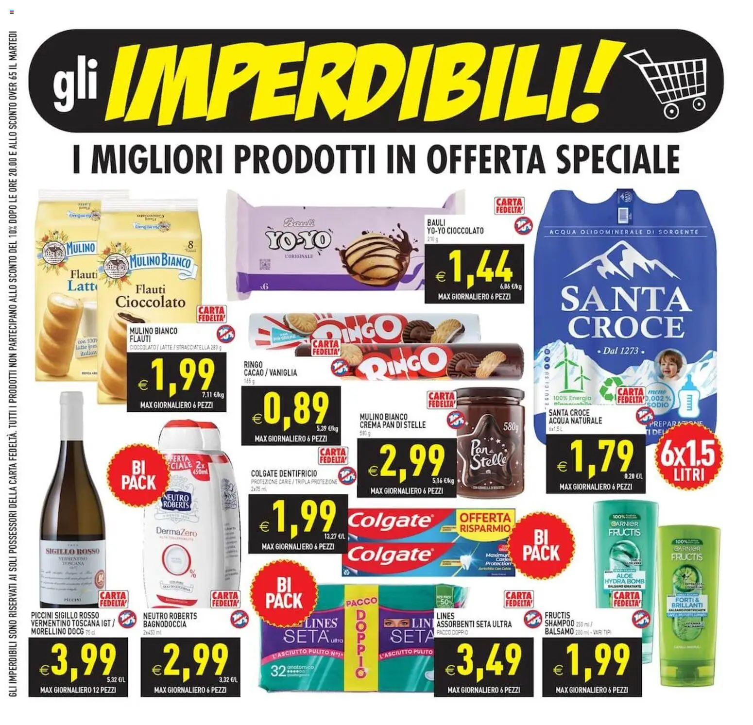 Volantino PIM Supermercati del 02/09/2026 | Pagina: 3 | Prodotti: Balsamo, Latte, Acqua naturale, Stracciatella