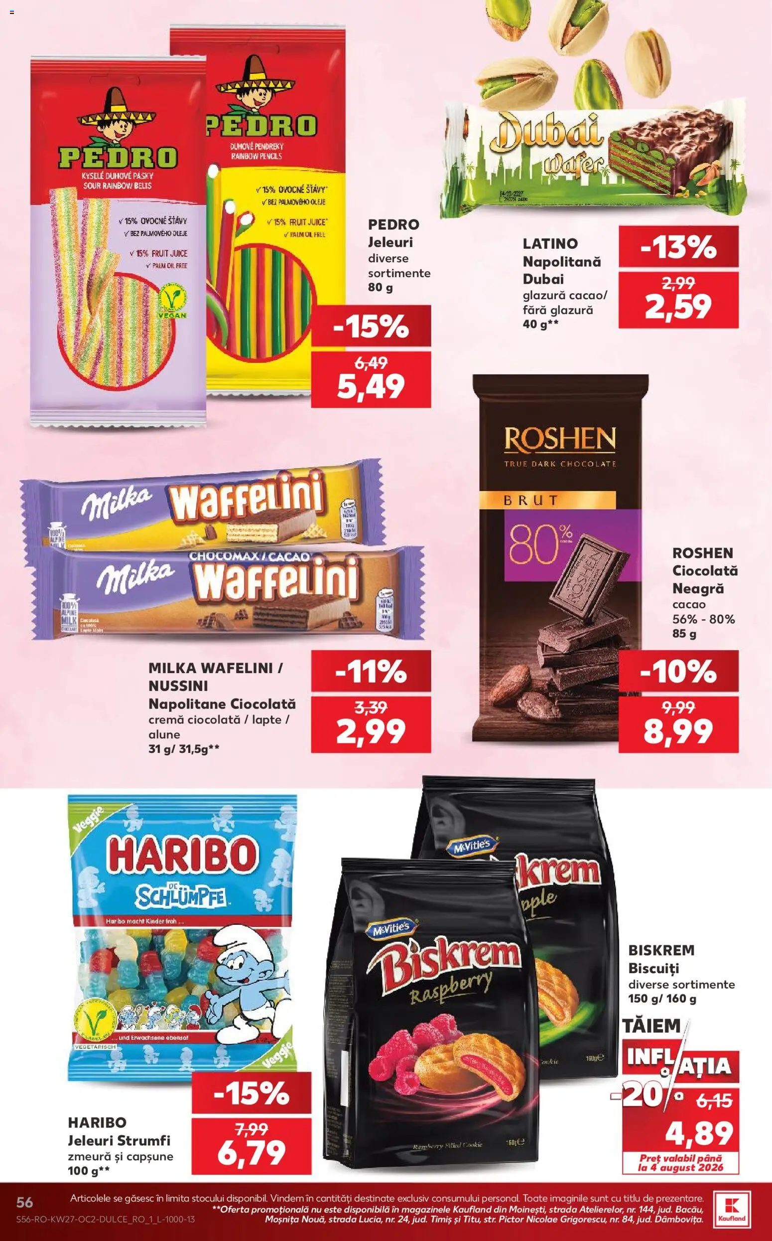 Noul catalog Kaufland – valabil de la 01.07.2026 | Pagină: 56 | Produse: Zmeură, Napolitane, Lapte, Cremă