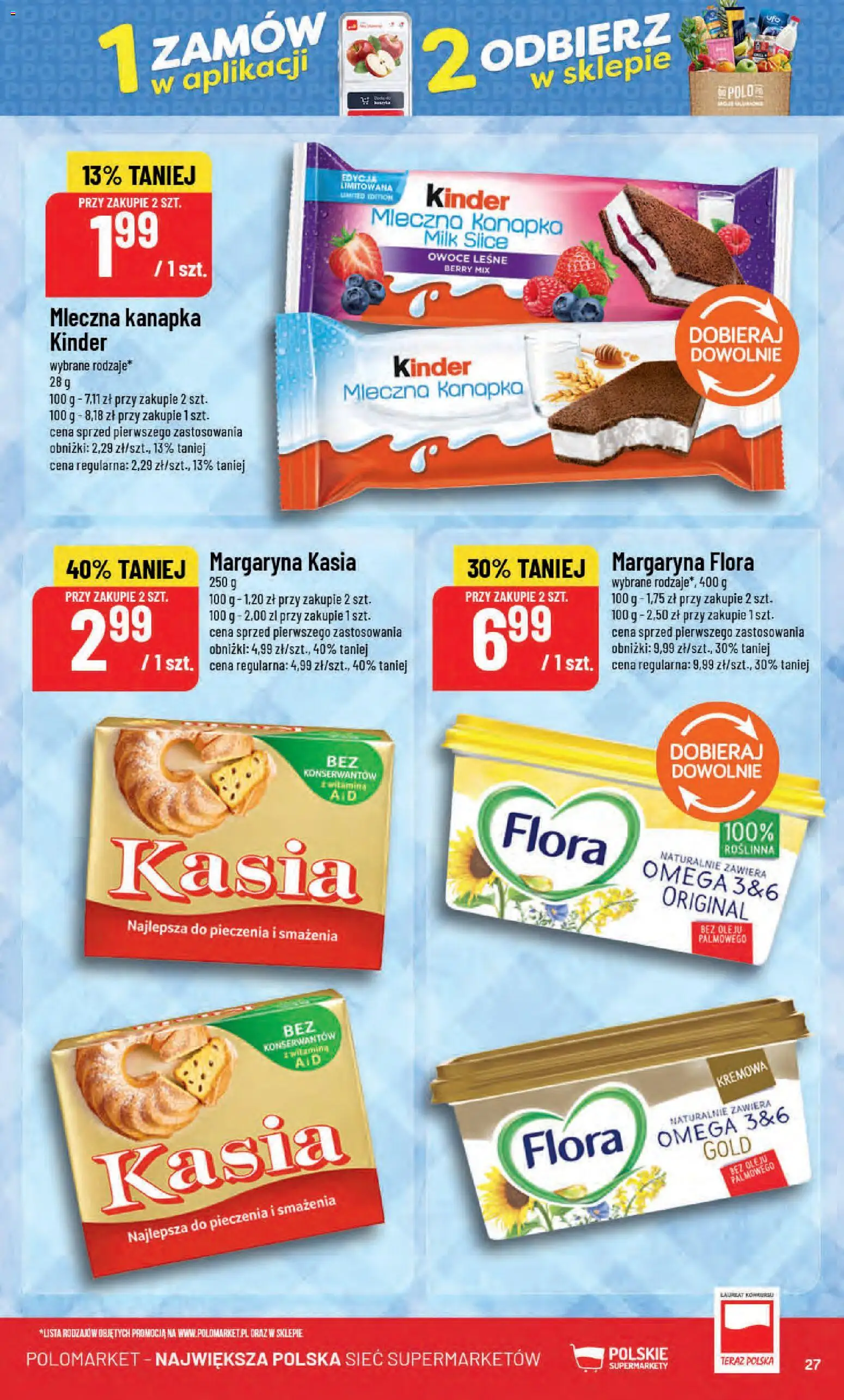 POLOmarket gazetka od 02.09.2026 | Strona: 27 | Produkty: Mleczna kanapka, Omega, Margaryna, Owoce