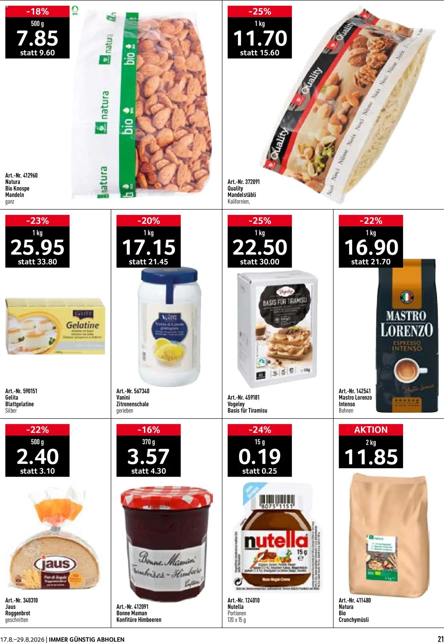 Prodega aktionen Ciao Hola Ola – gültig ab 17.08.2026 | Seite: 21 | Produkte: Nutella