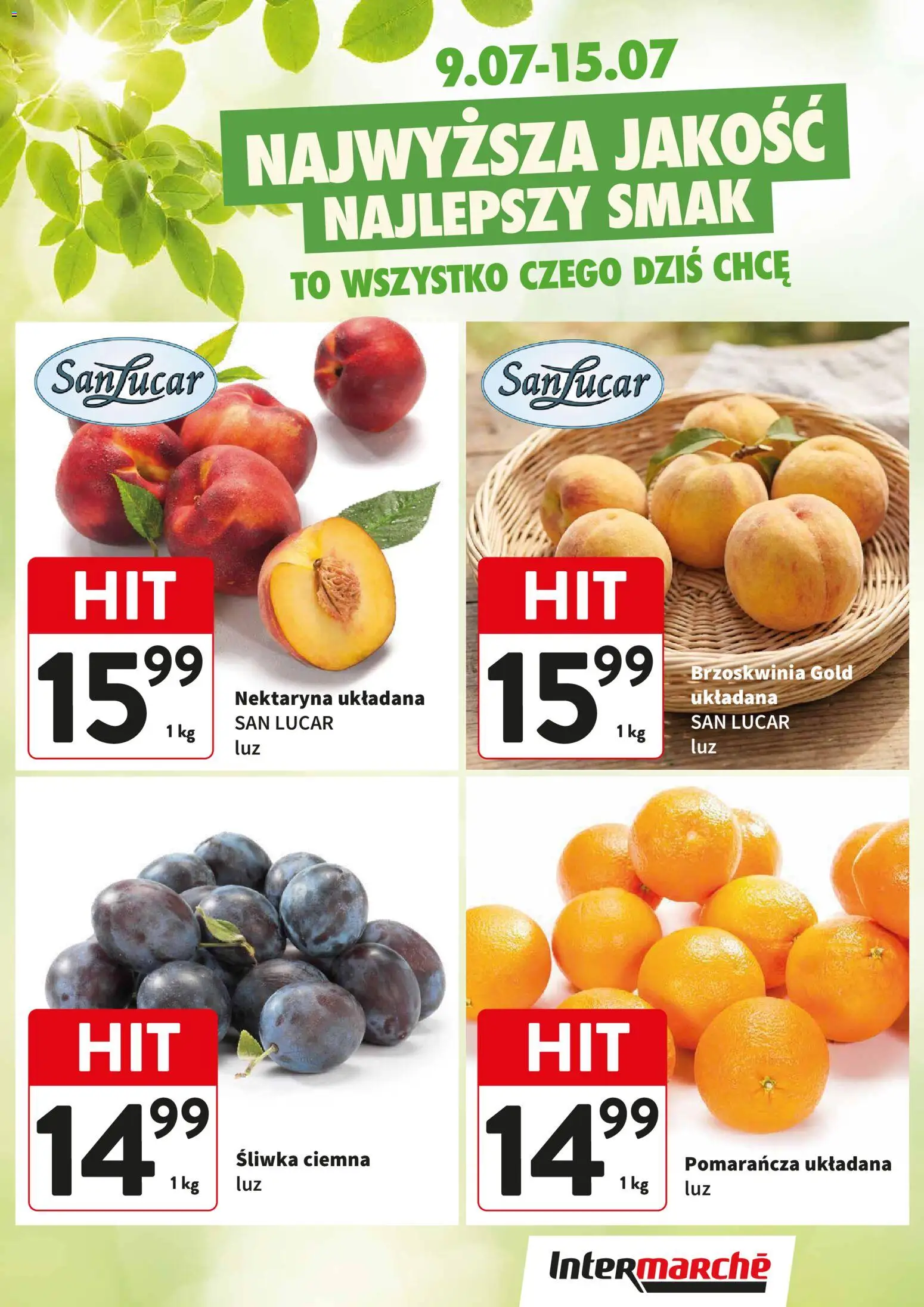 Intermarche gazetka - Świeży Hit od 09.07.2026 | Strona: 1 | Produkty: Brzoskwinia