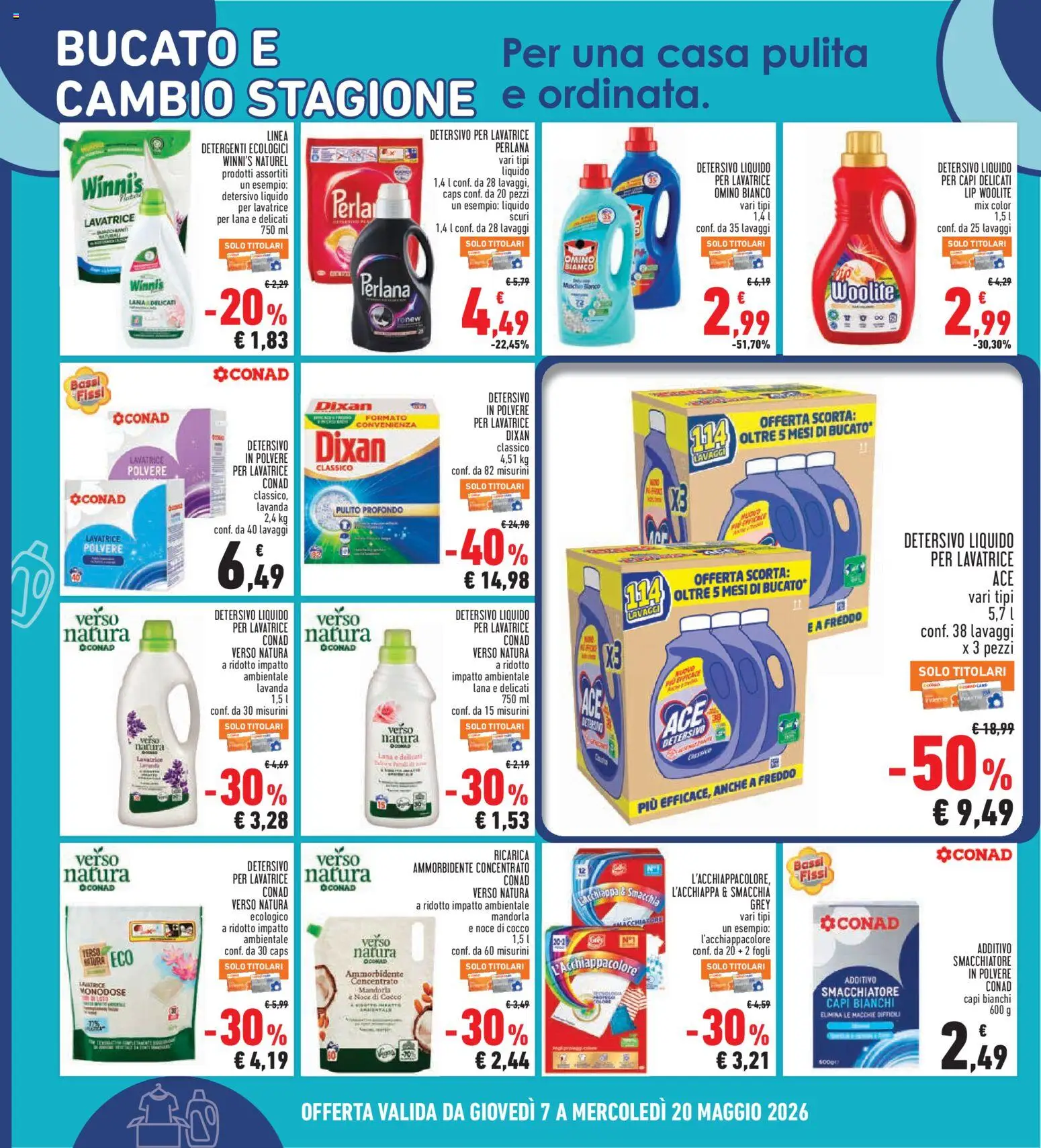 Volantino Conad del 07.05.2026 | Pagina: 26 | Prodotti: Ammorbidente, Smacchiatore, Cocco, Lavanda