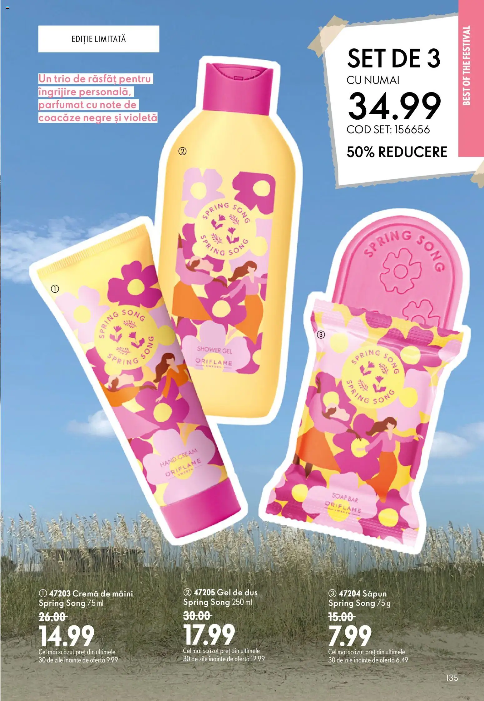 Noul catalog Oriflame – valabil de la 08.07.2026 | Pagină: 135 | Produse: Duș, Cremă, Săpun, Gel de duș