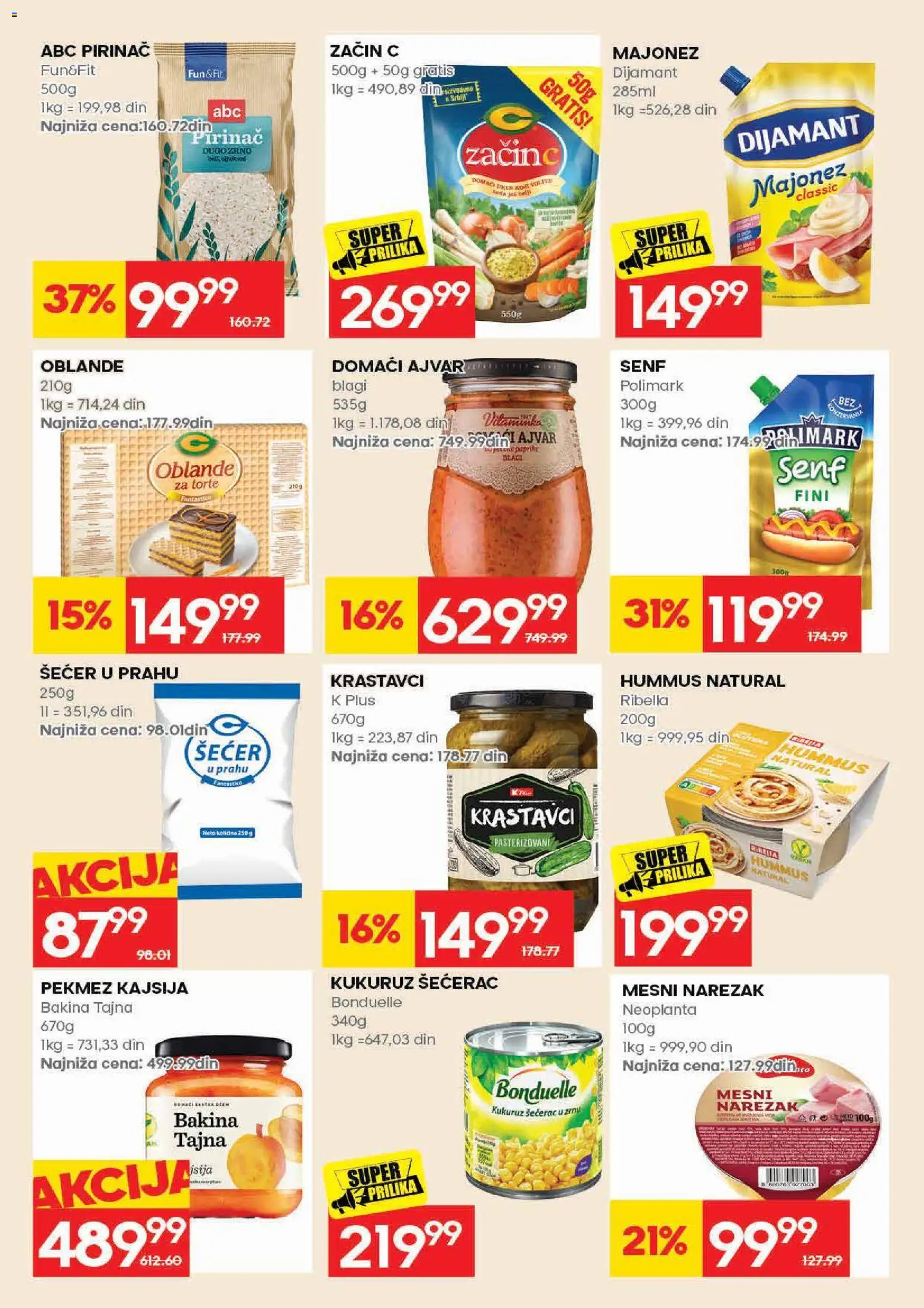 Mercator katalog - važi od 25.06.2026 | Strana: 19 | Proizvode: Krastavci, Kajsija, Hummus, Pirinač