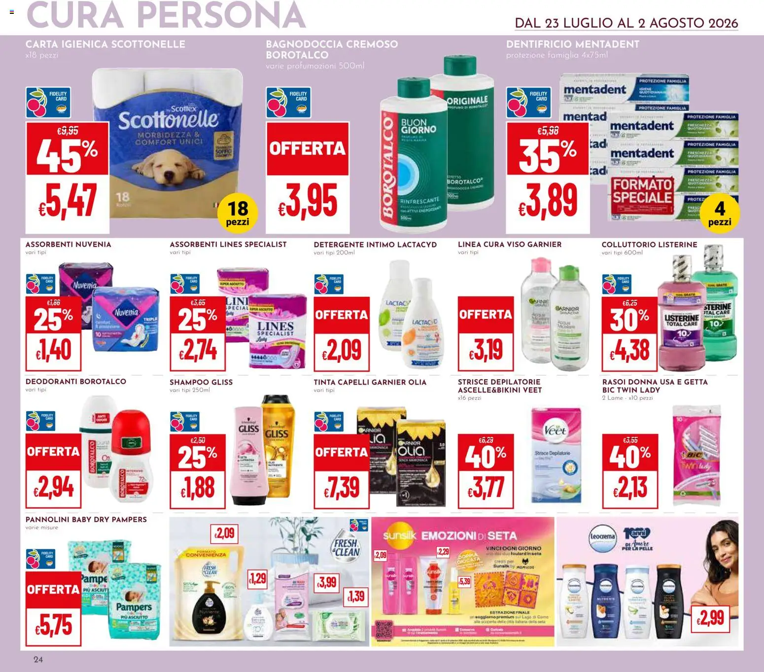 Volantino Pan del 23/07/2026 | Pagina: 24 | Prodotti: Shampoo, Pannolini, Intimo, Pampers