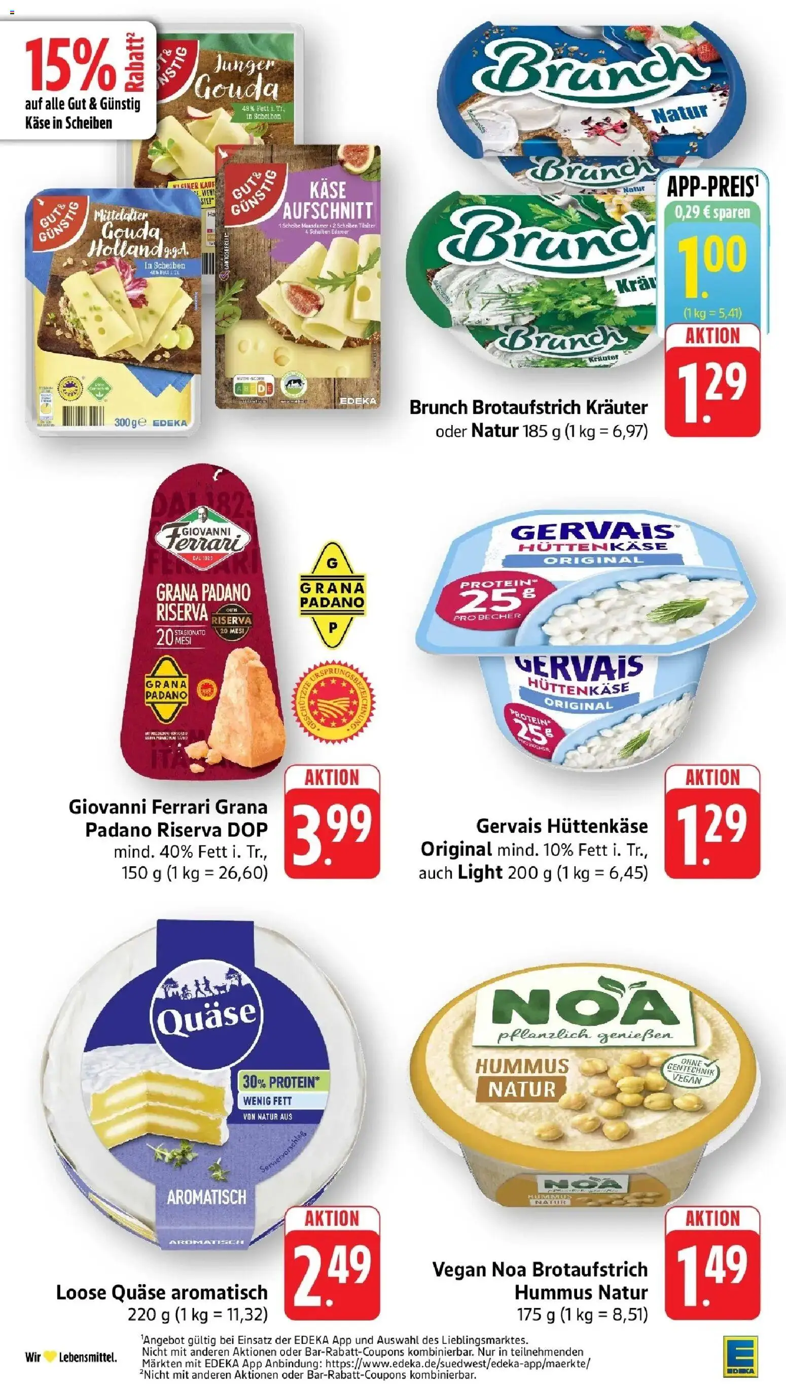 E center Prospekt Kirchheim-Teck (ab 24.08.2026) zum Blättern | Seite: 14 | Produkte: Grana Padano, Käse, Edamer, Hummus