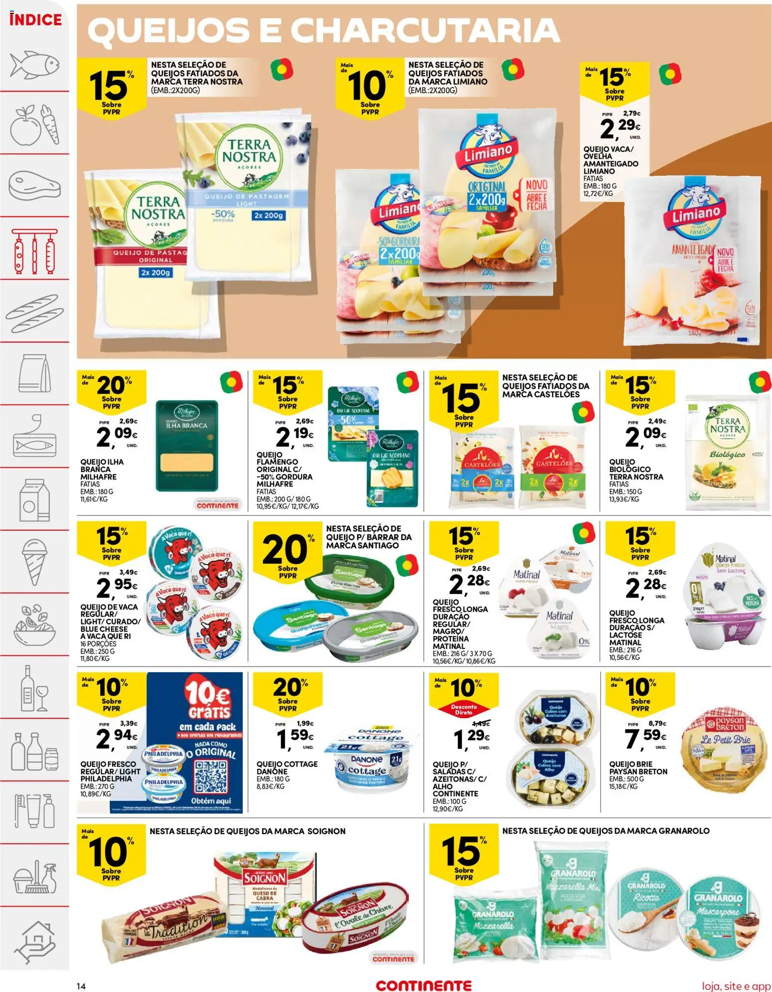 Continente folheto │ válido de 19.05.2026 | Página: 14 | Produtos: Saladas, Queijo, Mascarpone, Proteina