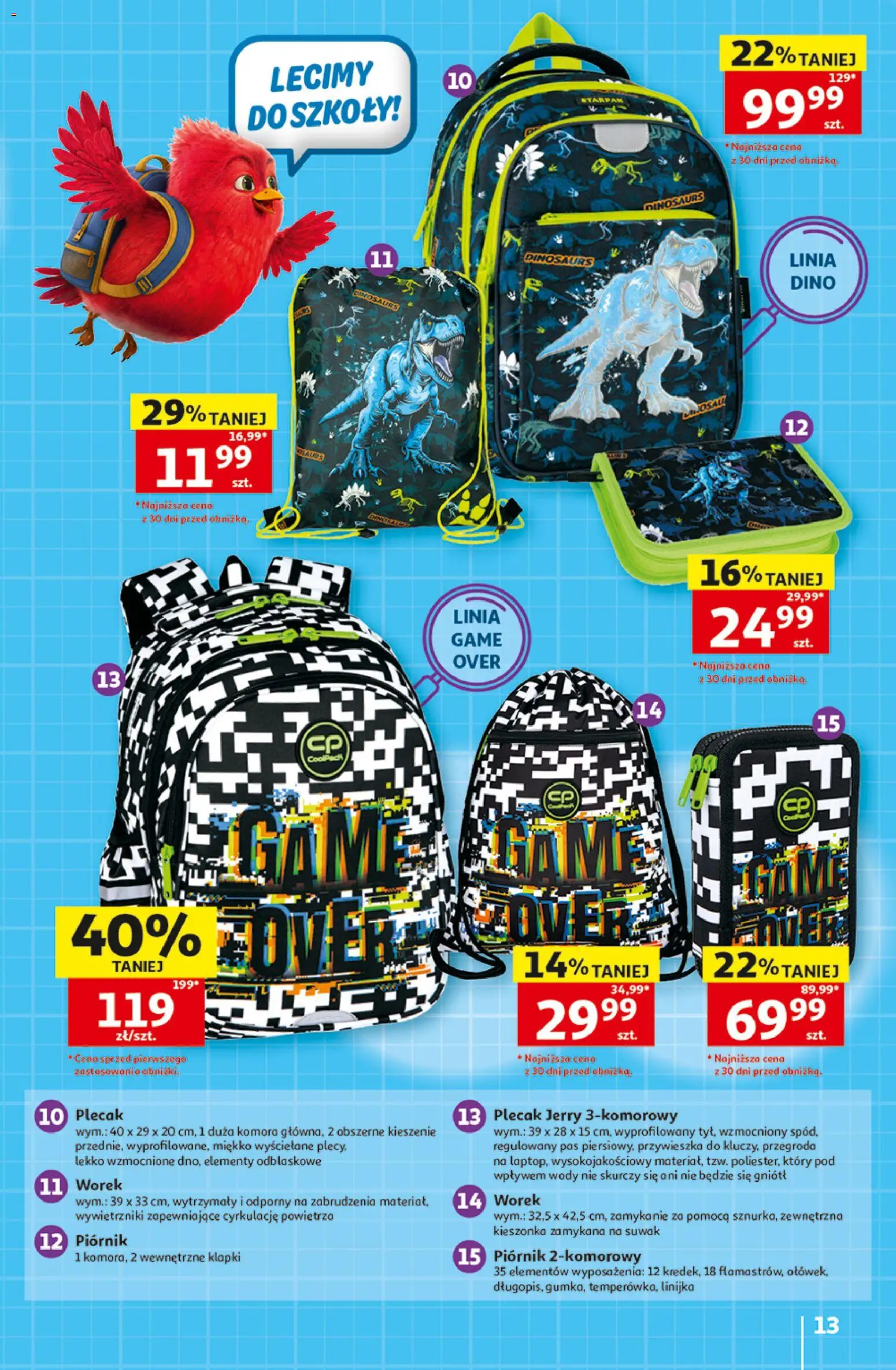 Auchan gazetka - 30 Lat Hipermarket od 16.07.2026 | Strona: 13 | Produkty: Klapki, Plecak