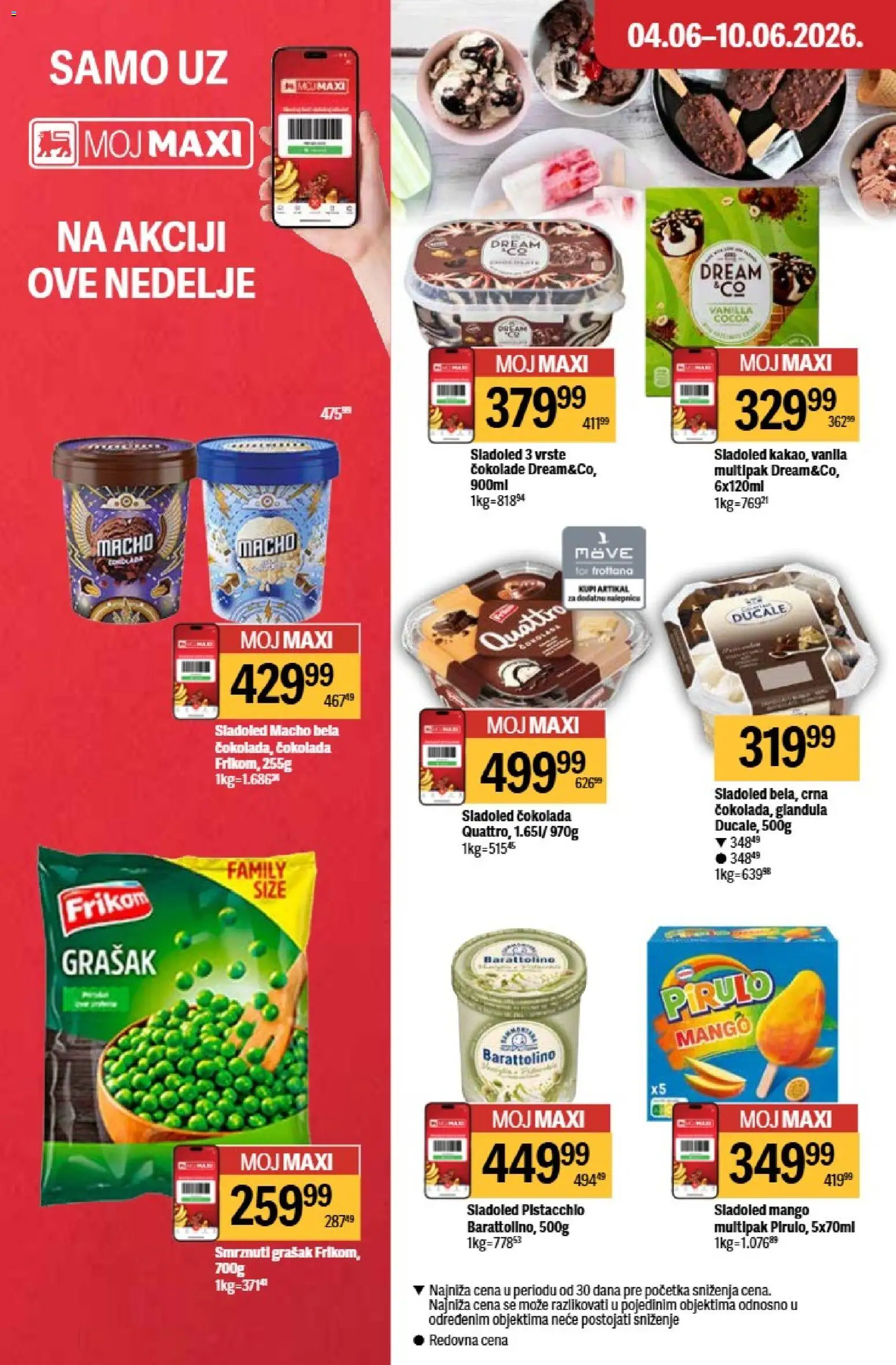 Maxi katalog - važi od 04.06.2026 | Strana: 14 | Proizvode: Sladoled, Grašak, Mango, Čokolada