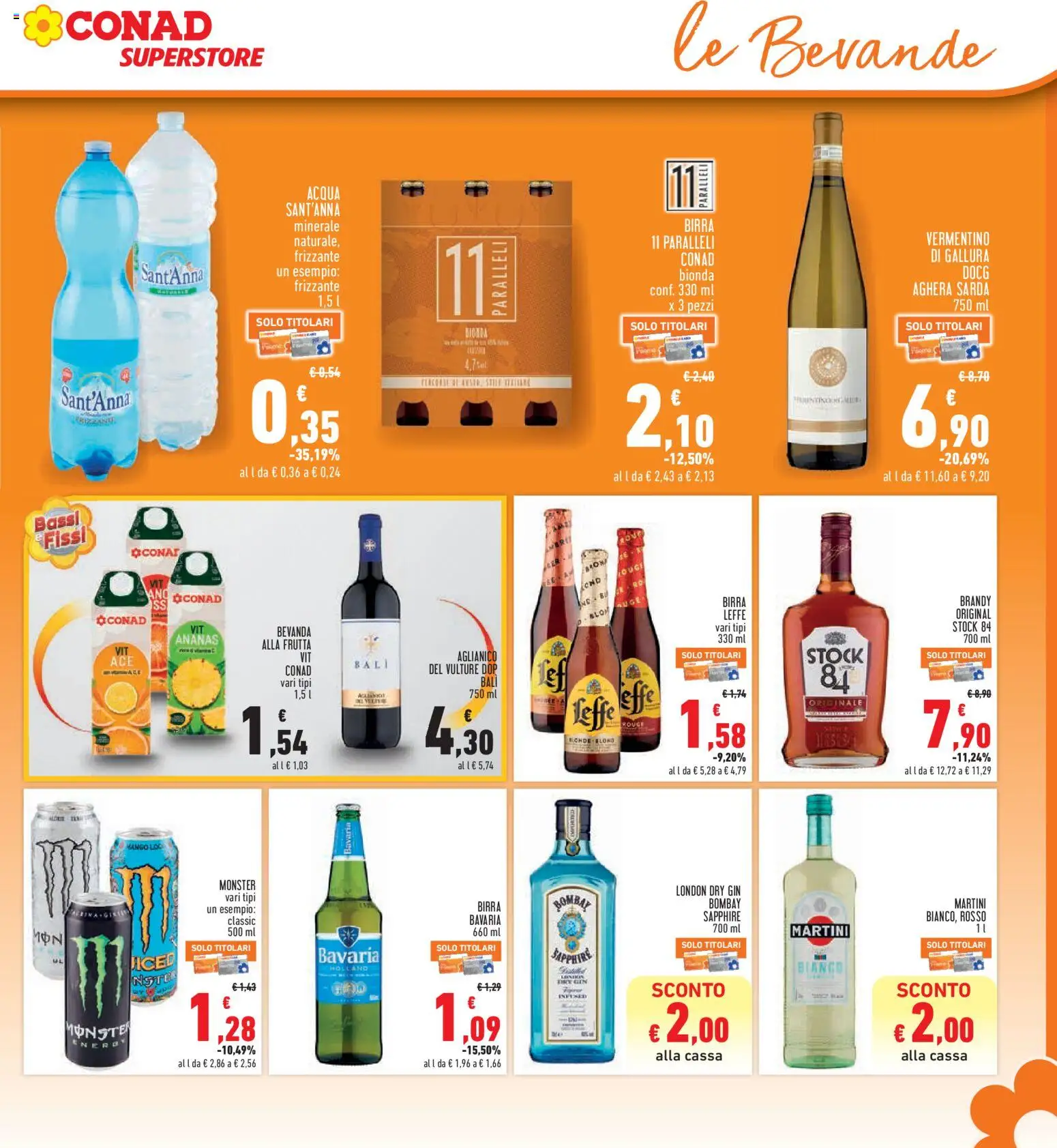 Volantino Conad del 24/09/2026 | Pagina: 19 | Prodotti: Frutta, Martini, Gin Bombay, Brandy