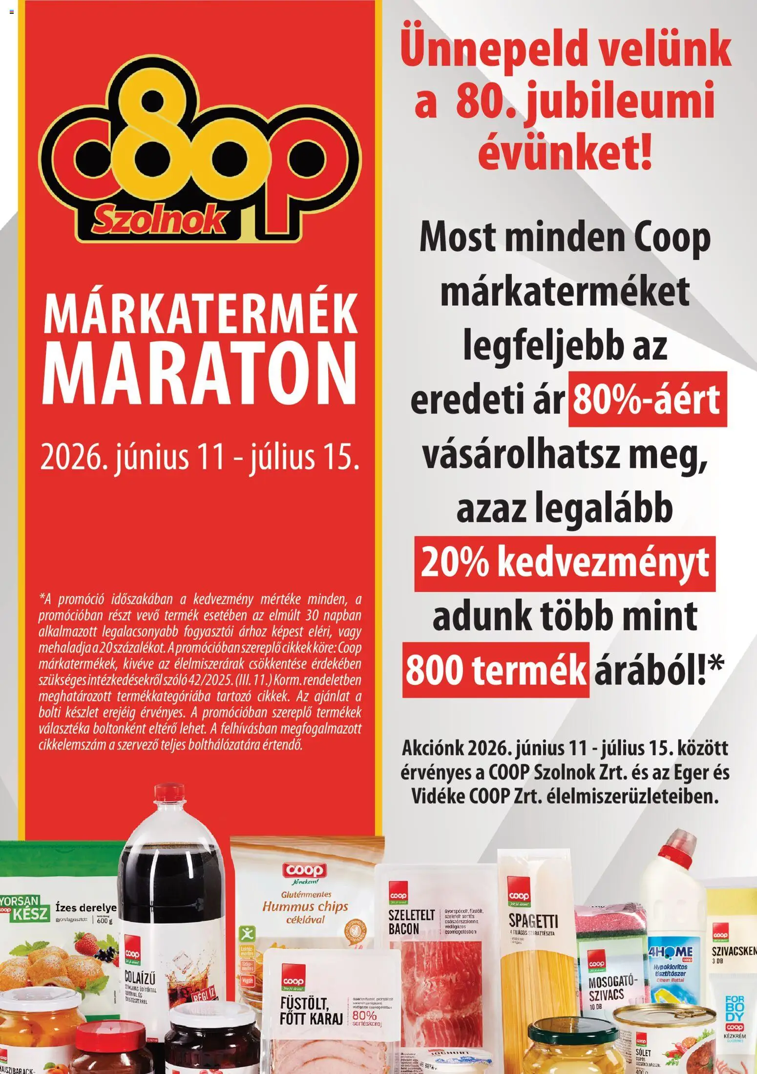 COOP Szolnok akciós ujság - amely érvényes a következő dátumtól: 11.06.2026 | Oldal: 1 | Termékek: Szőlő, Chips, Spagetti, Citrom
