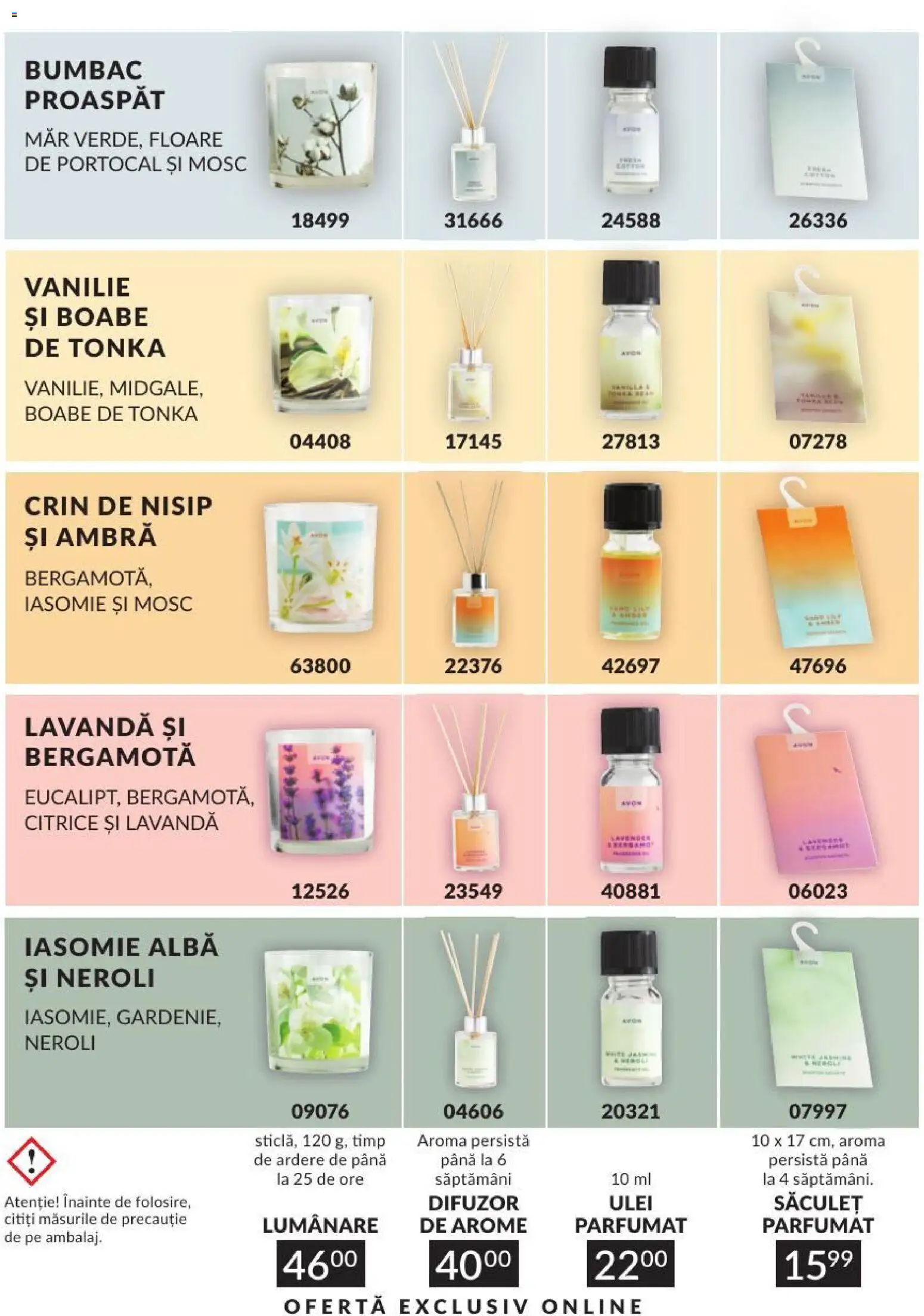 Noul catalog Avon – valabil de la 01.08.2026 | Pagină: 201 | Produse: Difuzor, Lumânare, Ulei