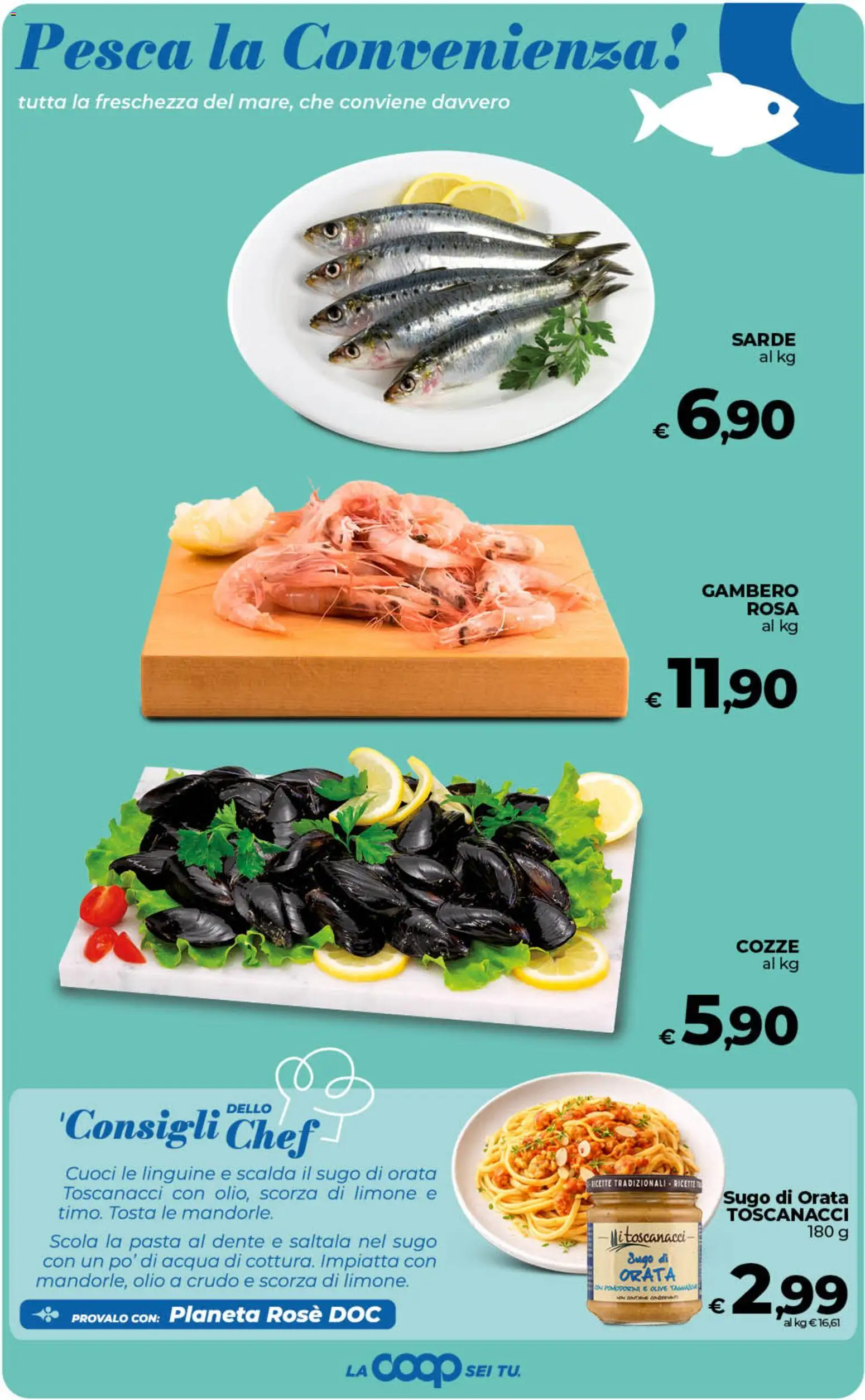 Volantino Ipercoop del 19.05.2026 | Pagina: 25 | Prodotti: Cozze, Pasta, Pesca, Sugo