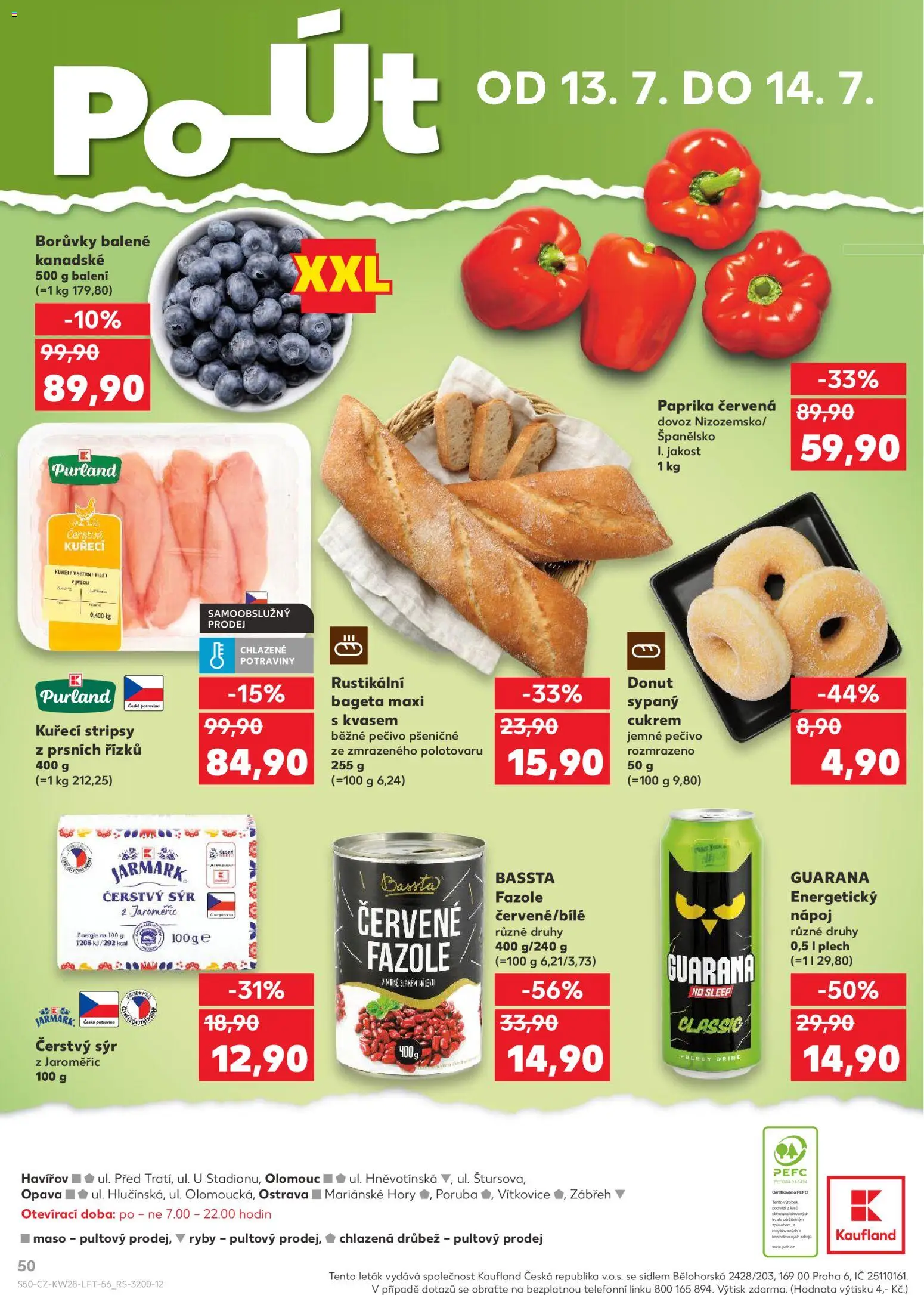 Kaufland leták - Ostrava od 08.07.2026 | Strana: 50 | Produkty: Borůvky, Filet, Potraviny, Fazole
